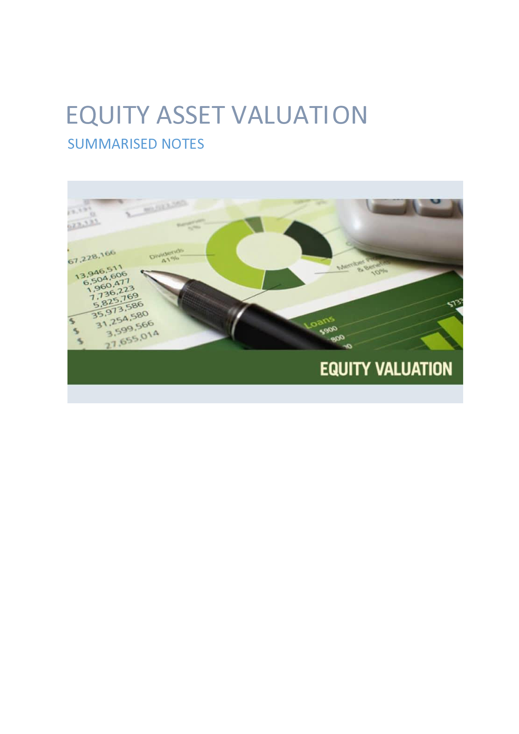 INV3701 STUDY NOTES: EQUITY ASSET VALUATION