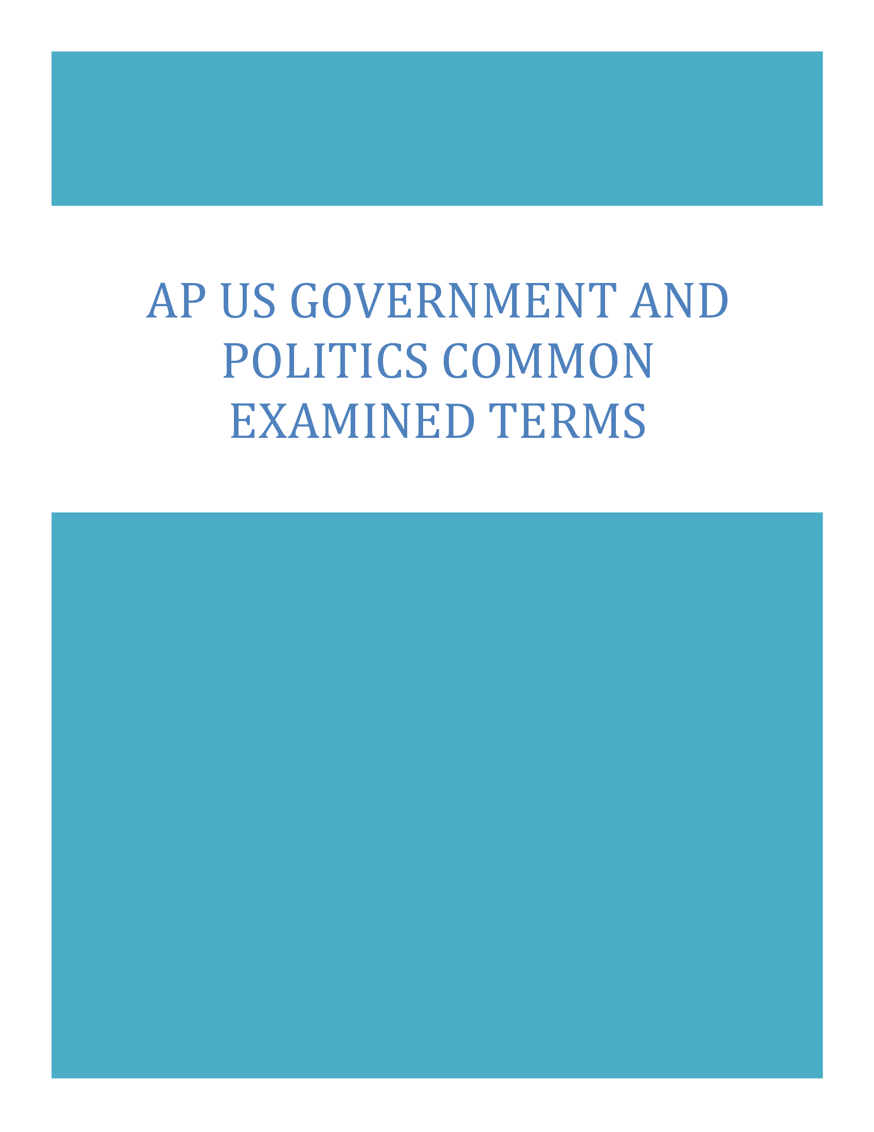 AP US Government and Politics Common Examined Terms