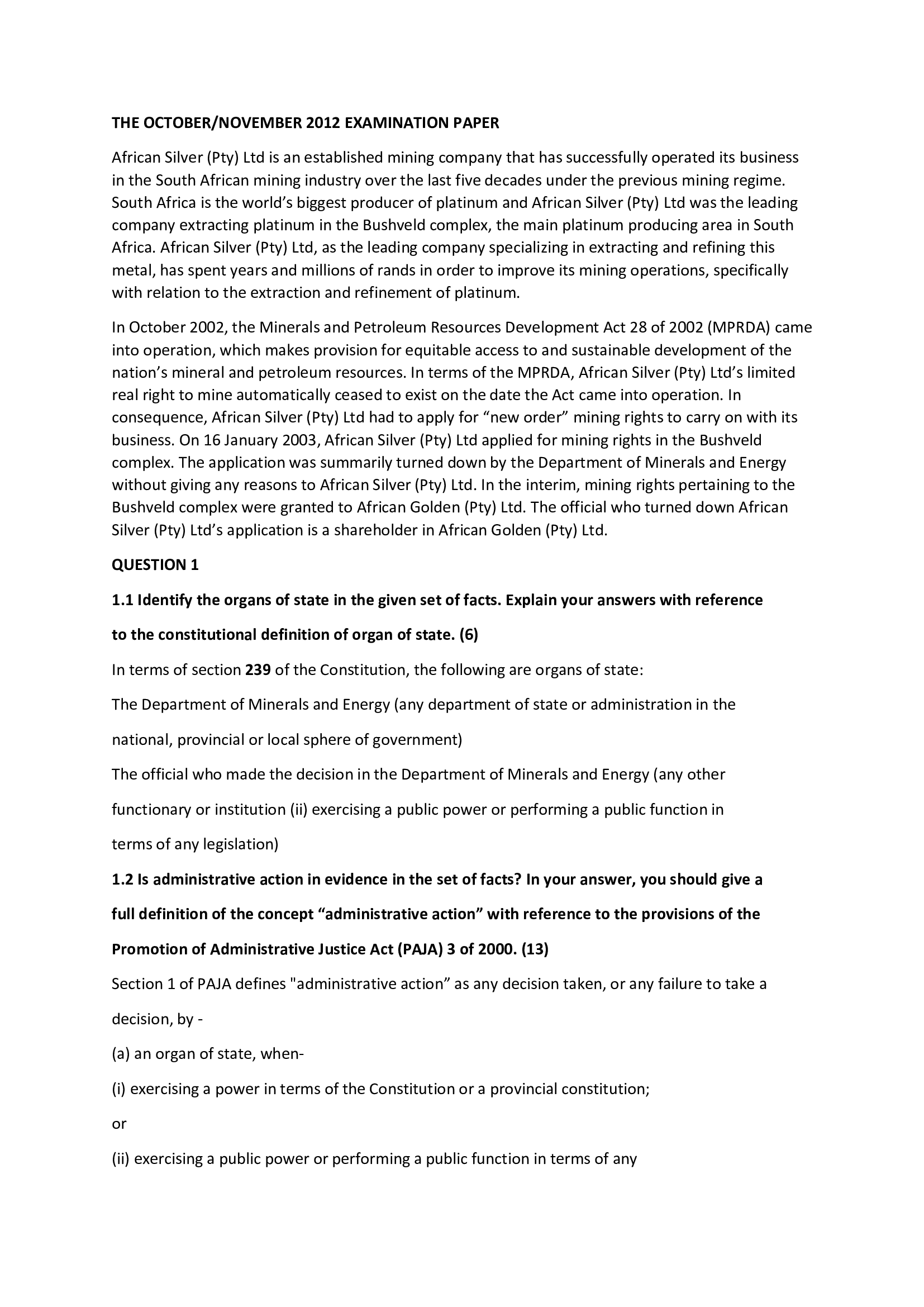 ADL2601 Exam Papers and Memos From 2012