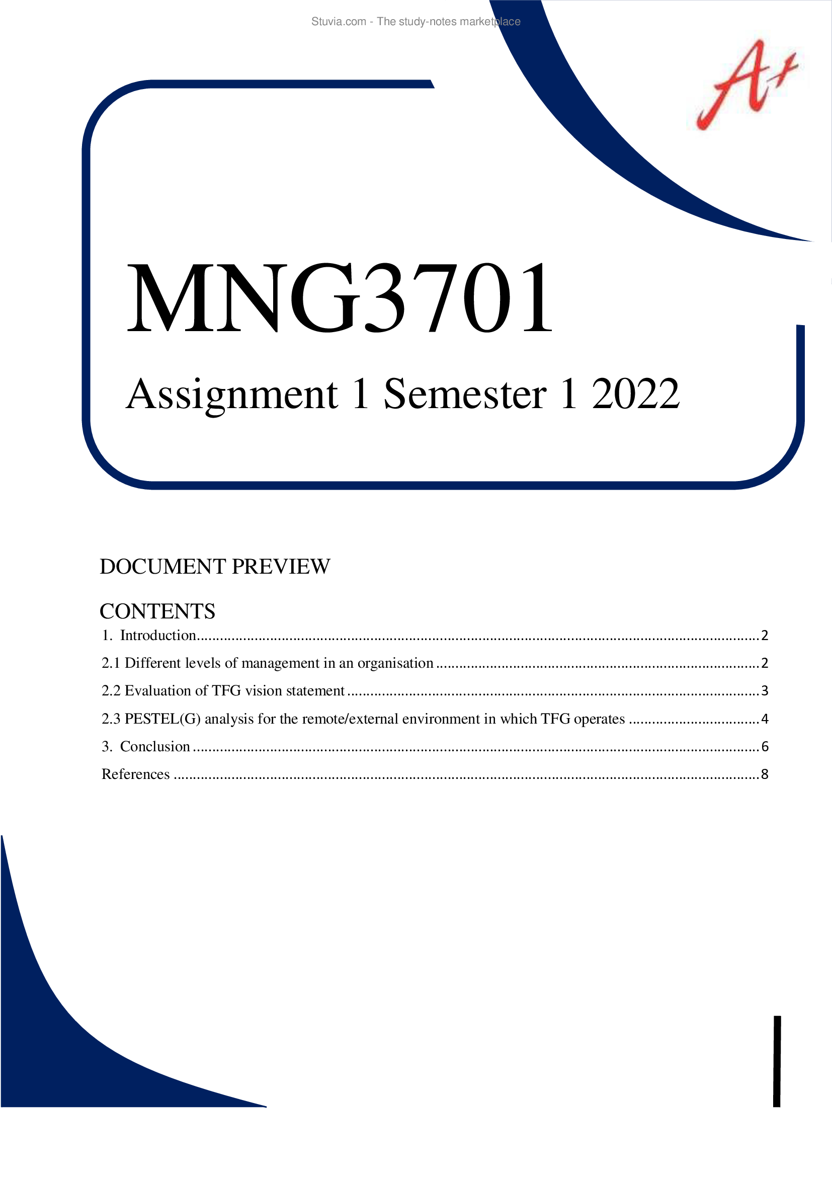 MNG3701 Assignment 1 Semester 1 2022