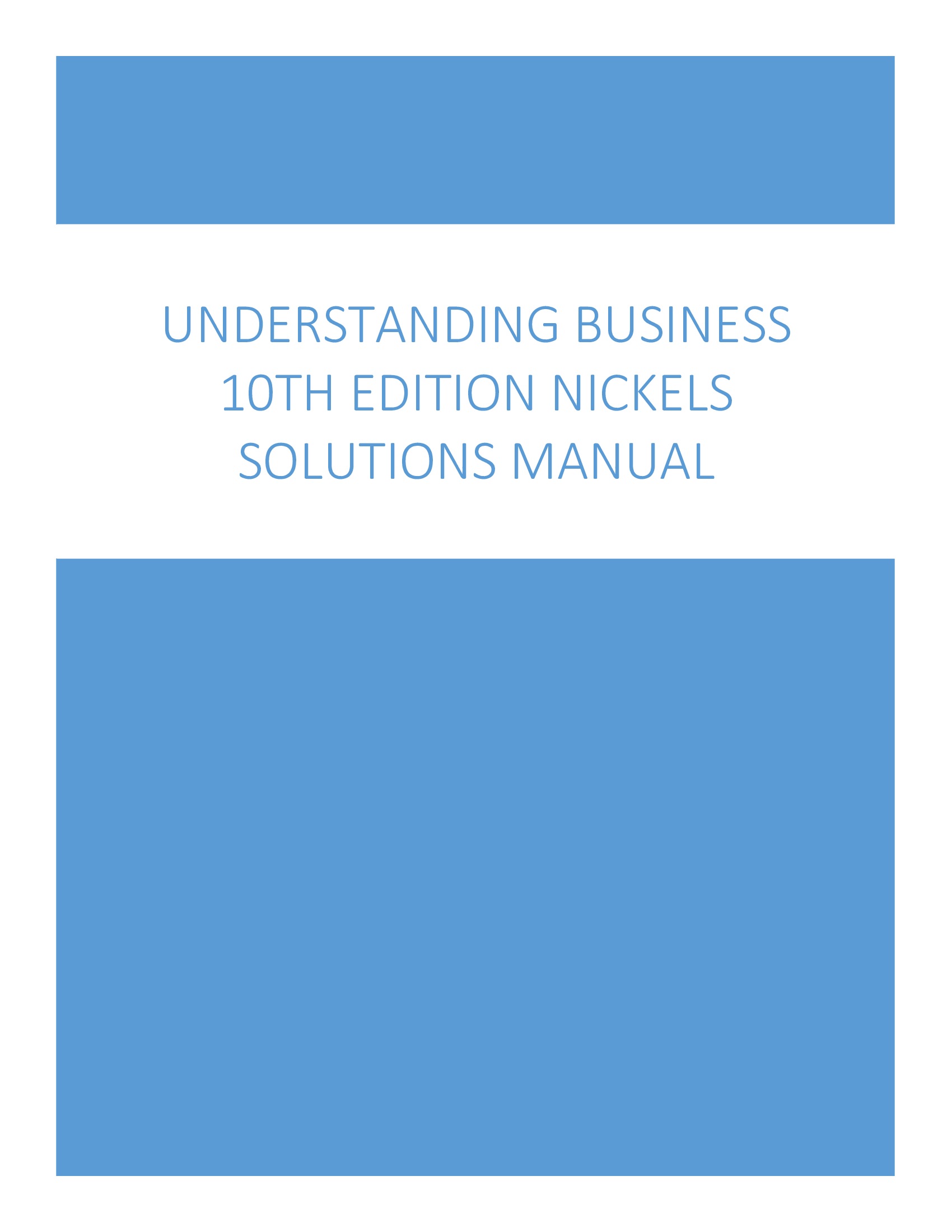 Understanding Business 10th Edition Nickels Solutions Manual
