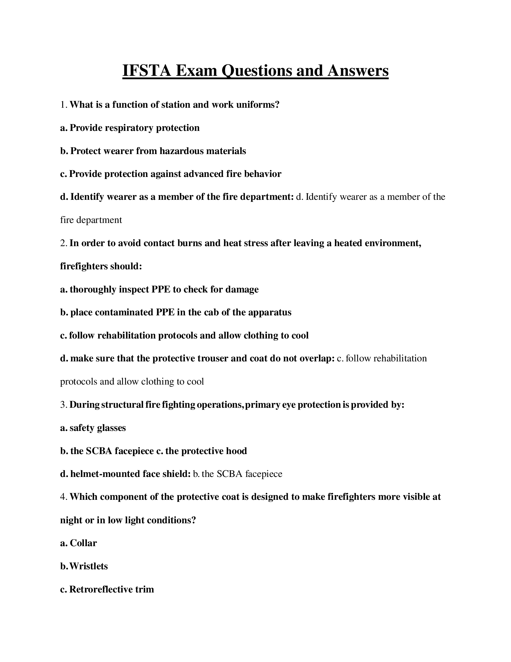 IFSTA 2023 Exam Questions and Answers