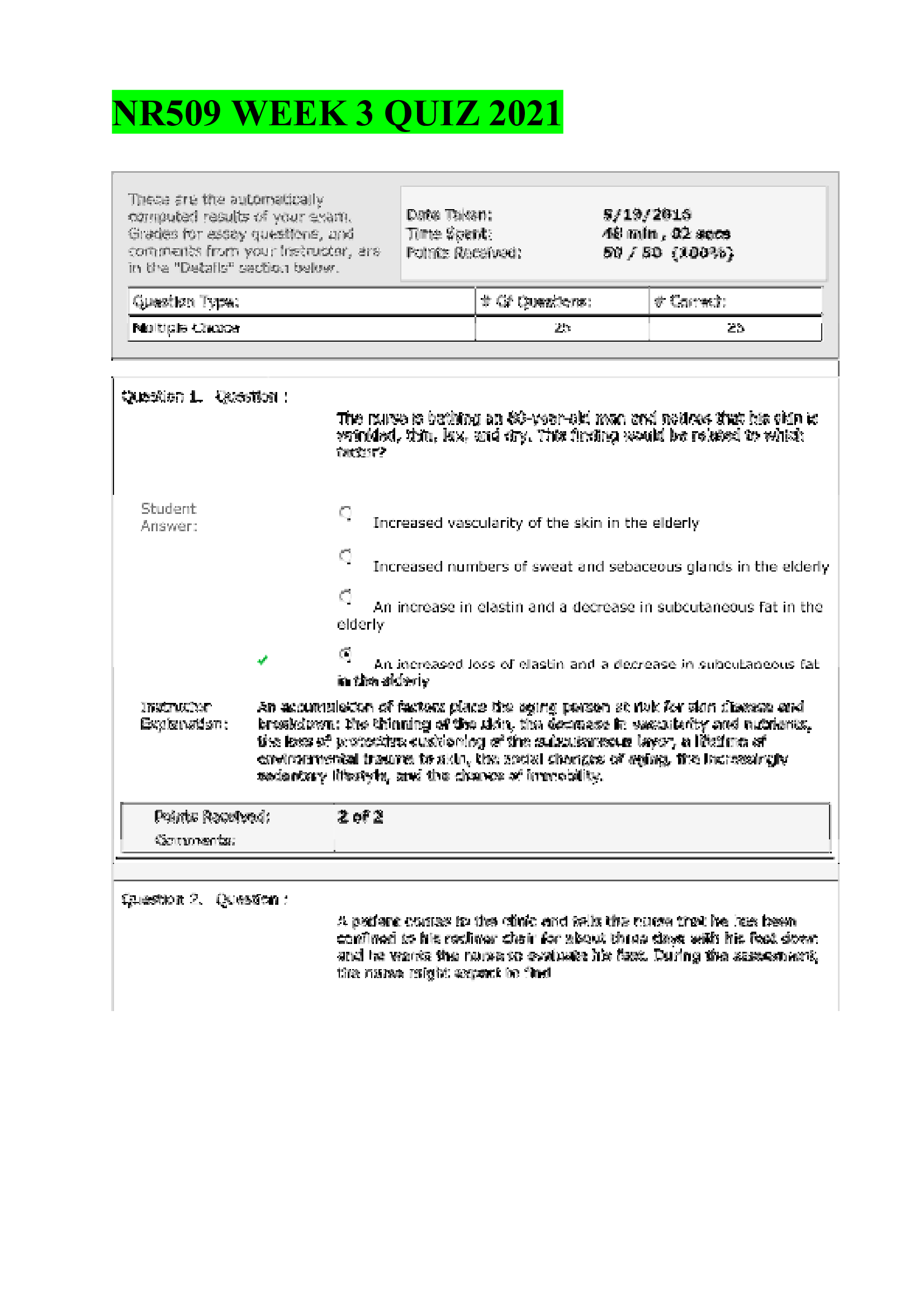 NR509 Week 3 Quiz Questions and Answers 2026