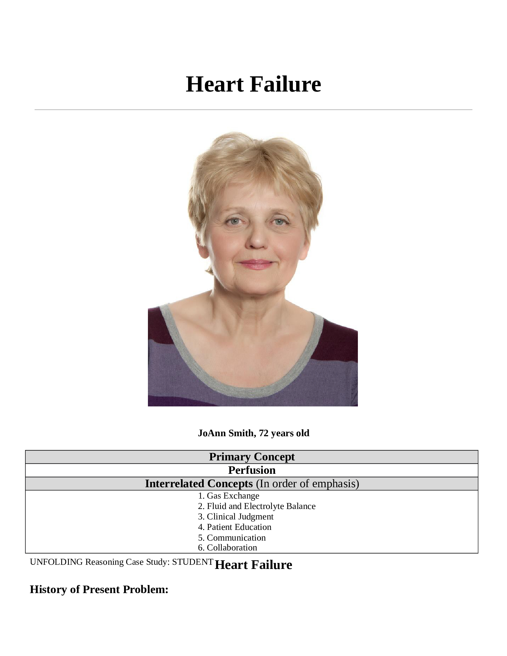 NURS MISC - CS Heart Failure -JoAnn Smith (Complete)