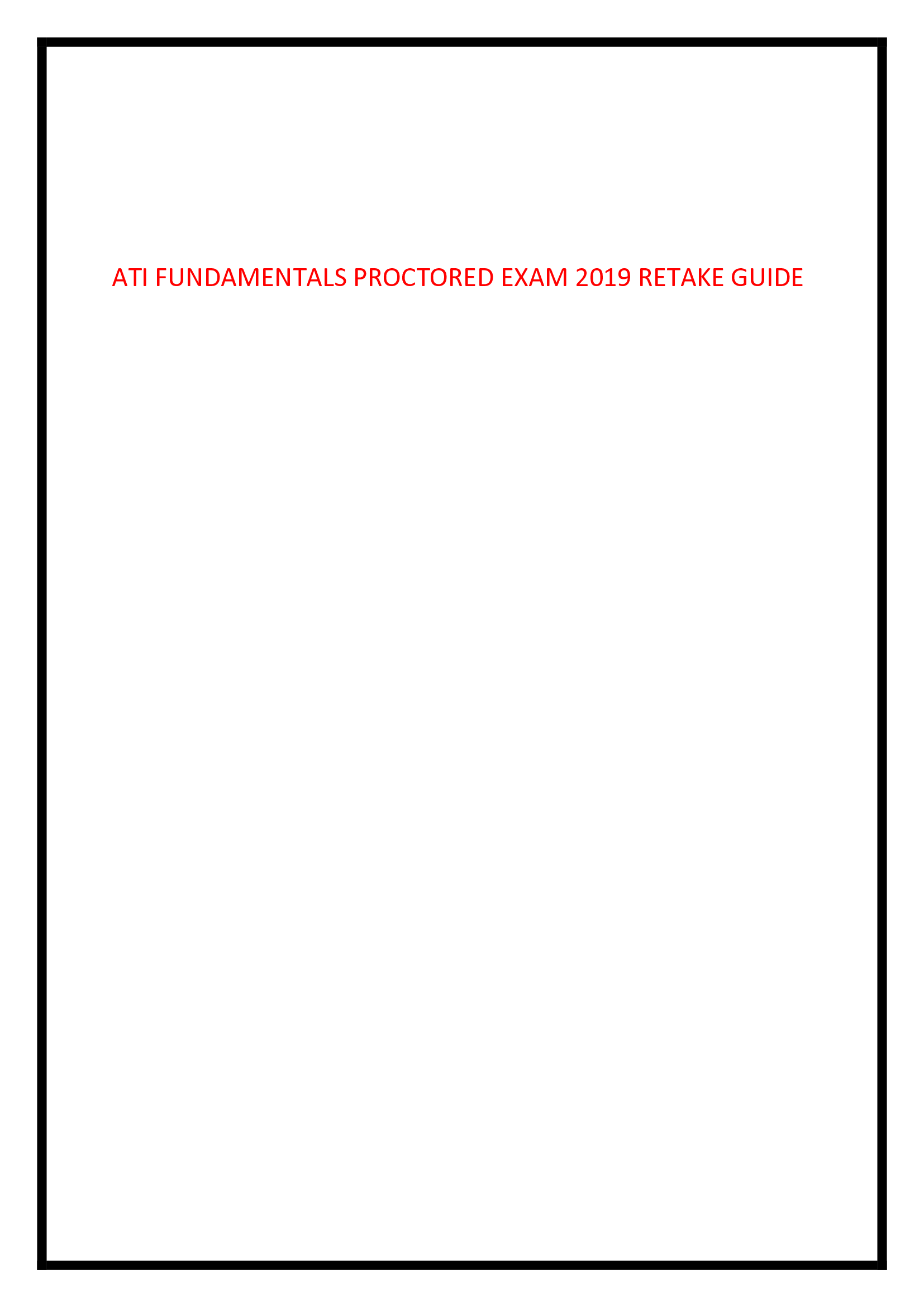 ATI FUNDAMENTALS PROCTORED EXAM 2019