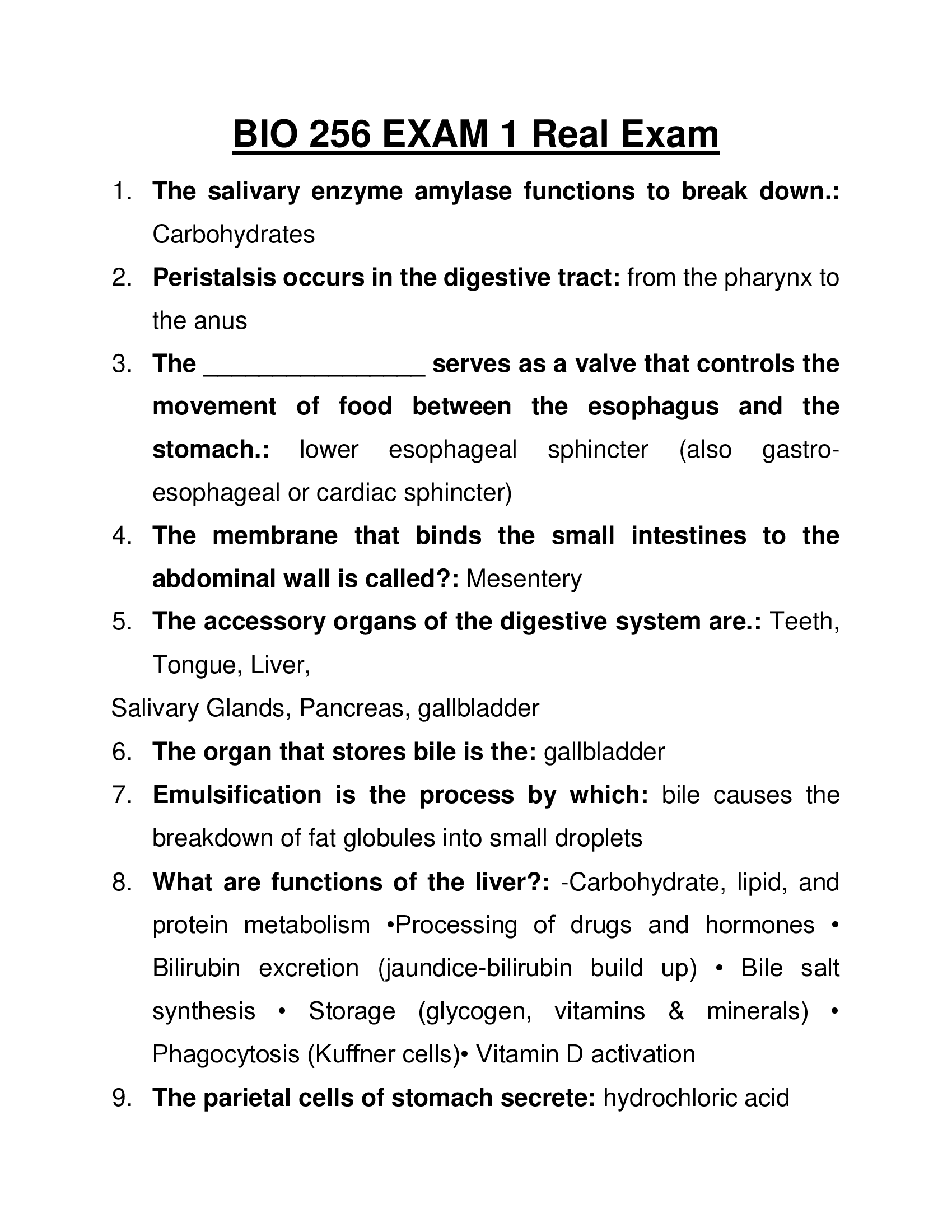 BIO 256 EXAM 1 Real Exam 2023