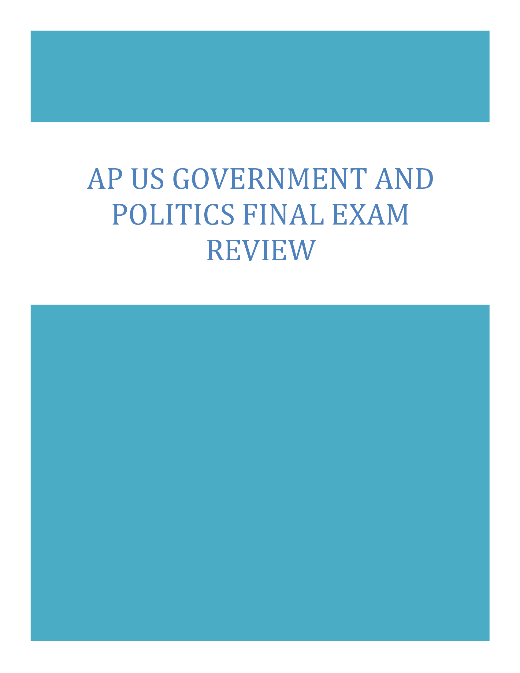 AP US Government and Politics Final Exam Review 2024