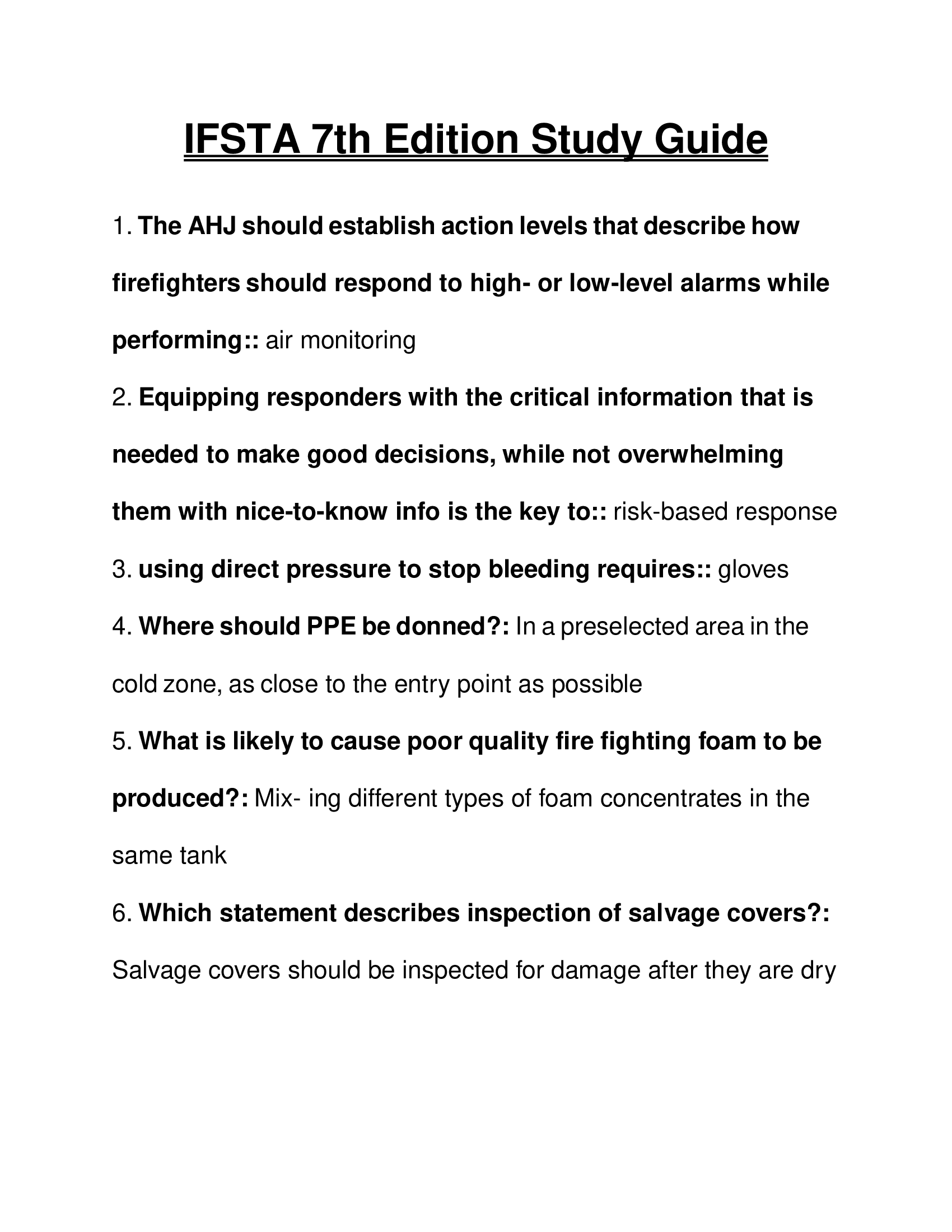 IFSTA 7th Edition Study Guide 2023