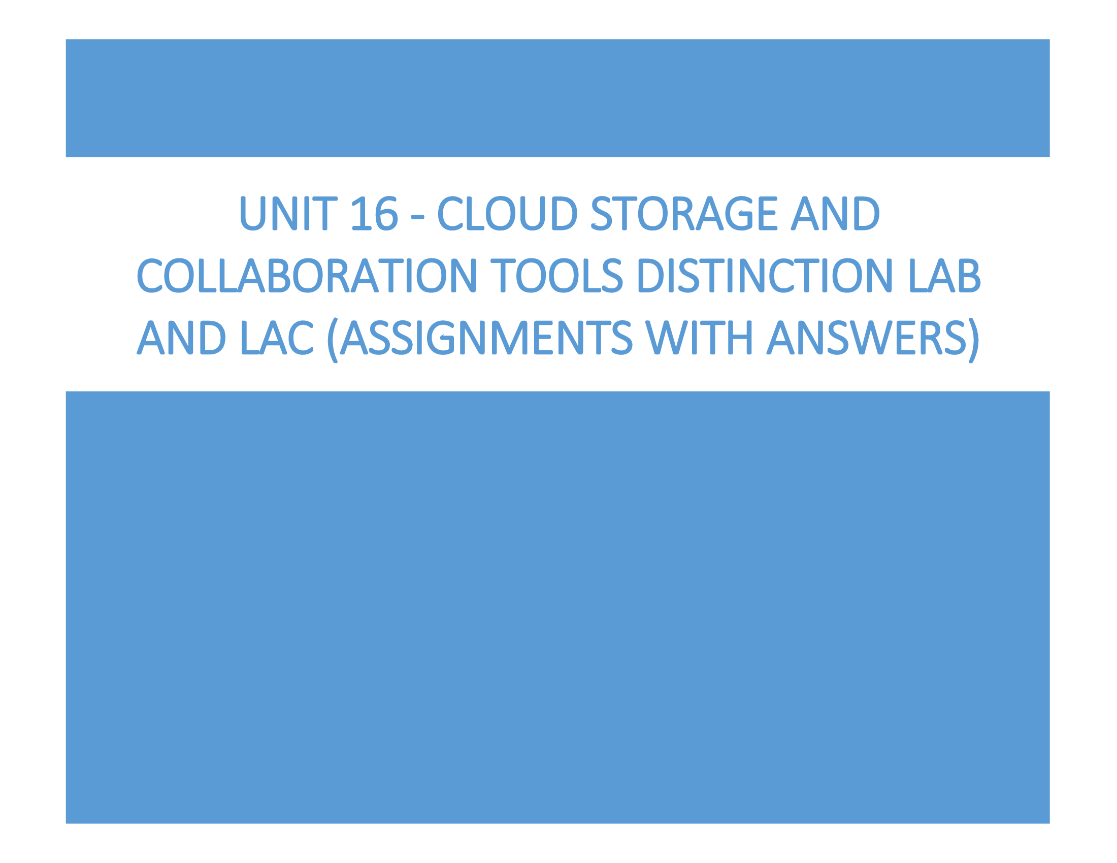 Cloud Computing, Assignments for Computer Networks Assignment 2 Unit 16