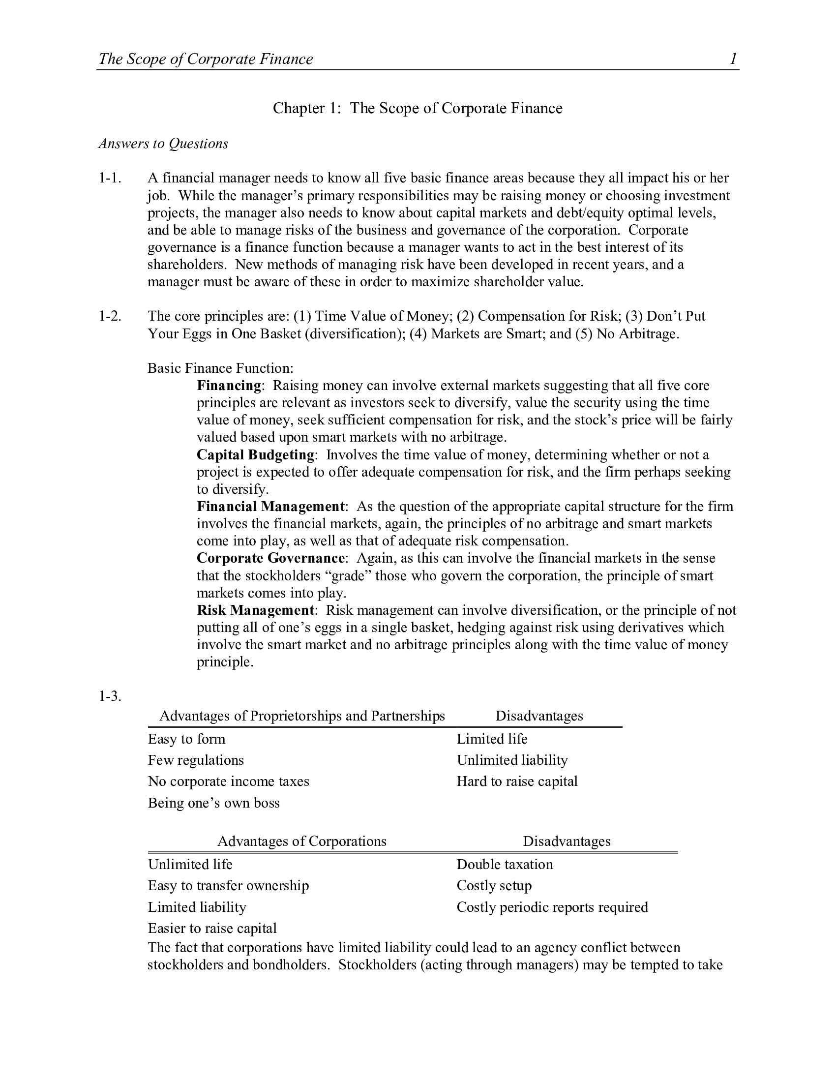 Solution Manual For Corporate Finance Linking Theory To What Companies Do 3rd Edition By Graham