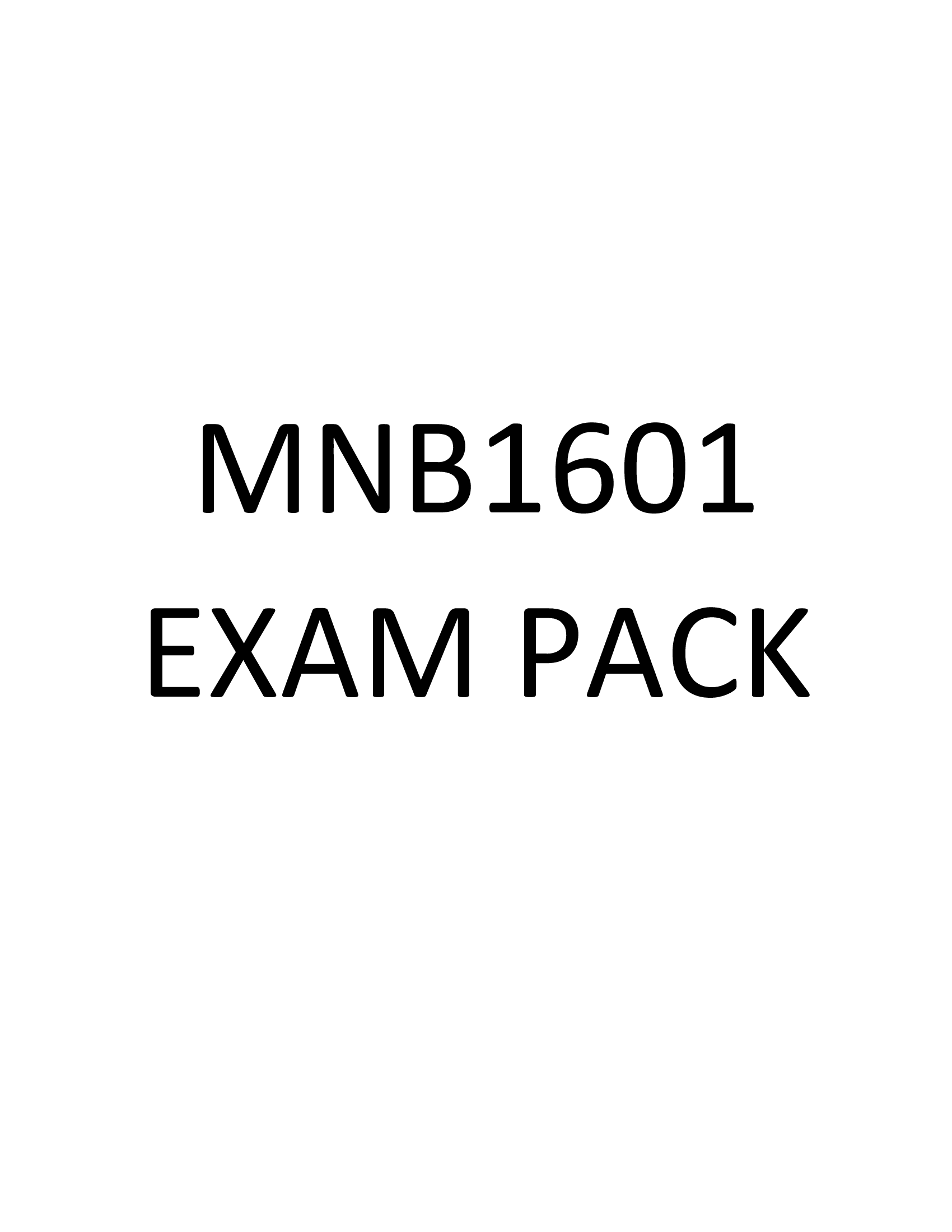 MNB1601 EXAM PACK 2021