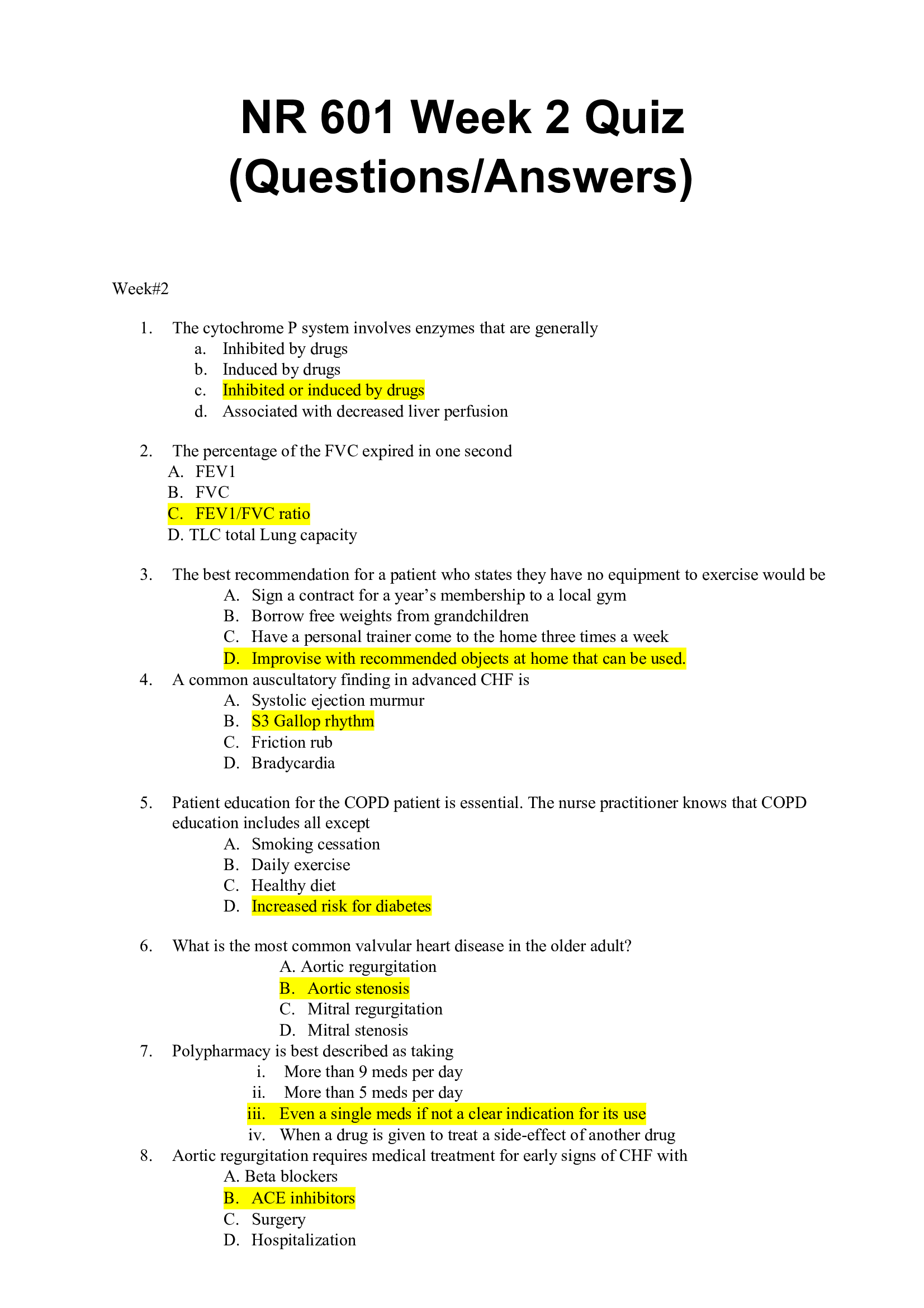 NR 601 Week 2 Quiz (Questions and Answers) 2021