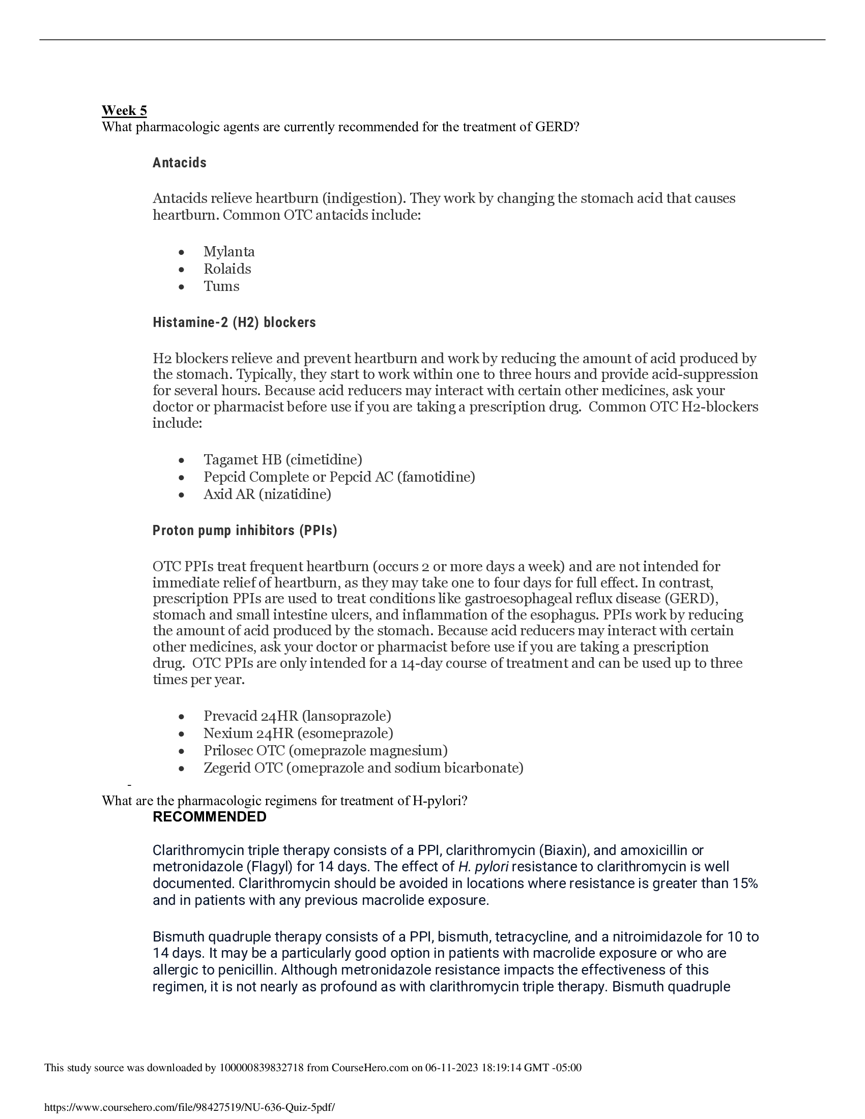 NU 636 QUIZ 5 questions and answers 2023