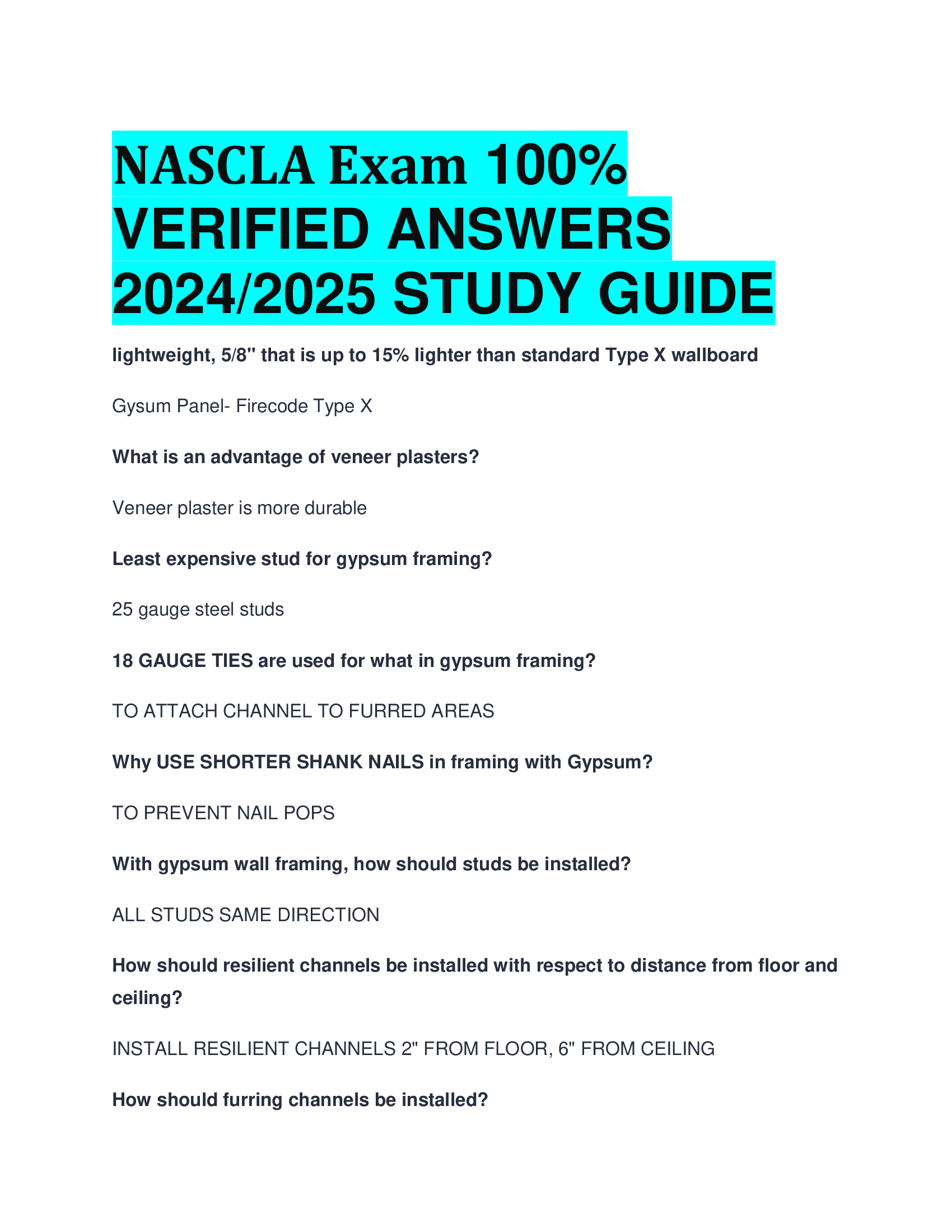 NASCLA Exam VERIFIED ANSWERS  20242026 STUDY GUIDE