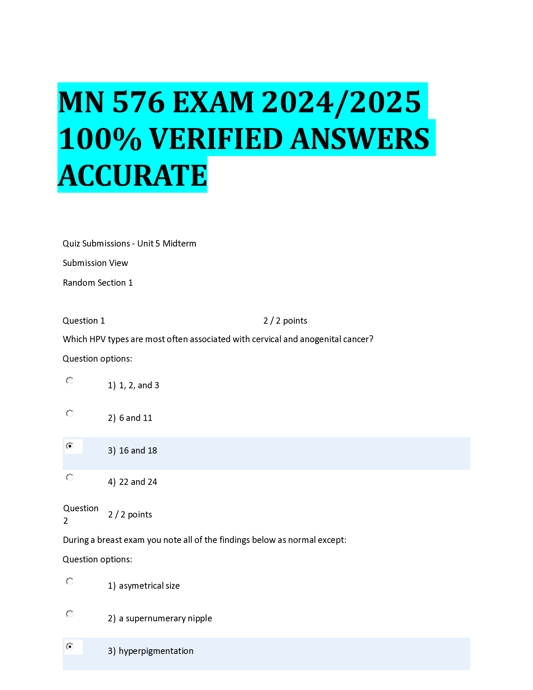 MN 576 EXAM 20242026  VERIFIED ANSWERS  ACCURATE