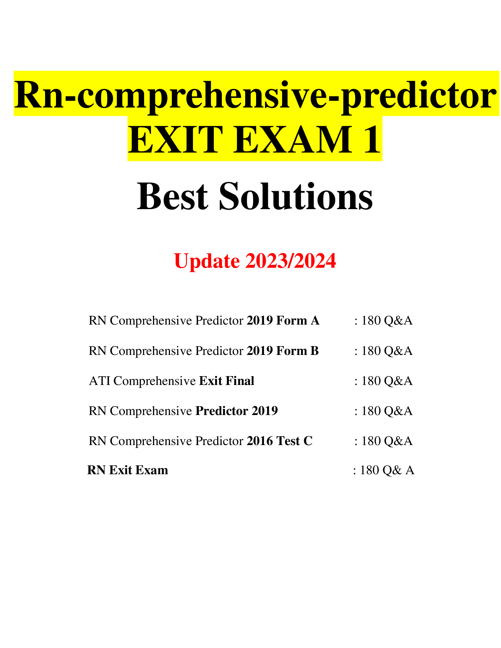 Rn-comprehensive-predictor  EXIT EXAM 1 Best Solutions