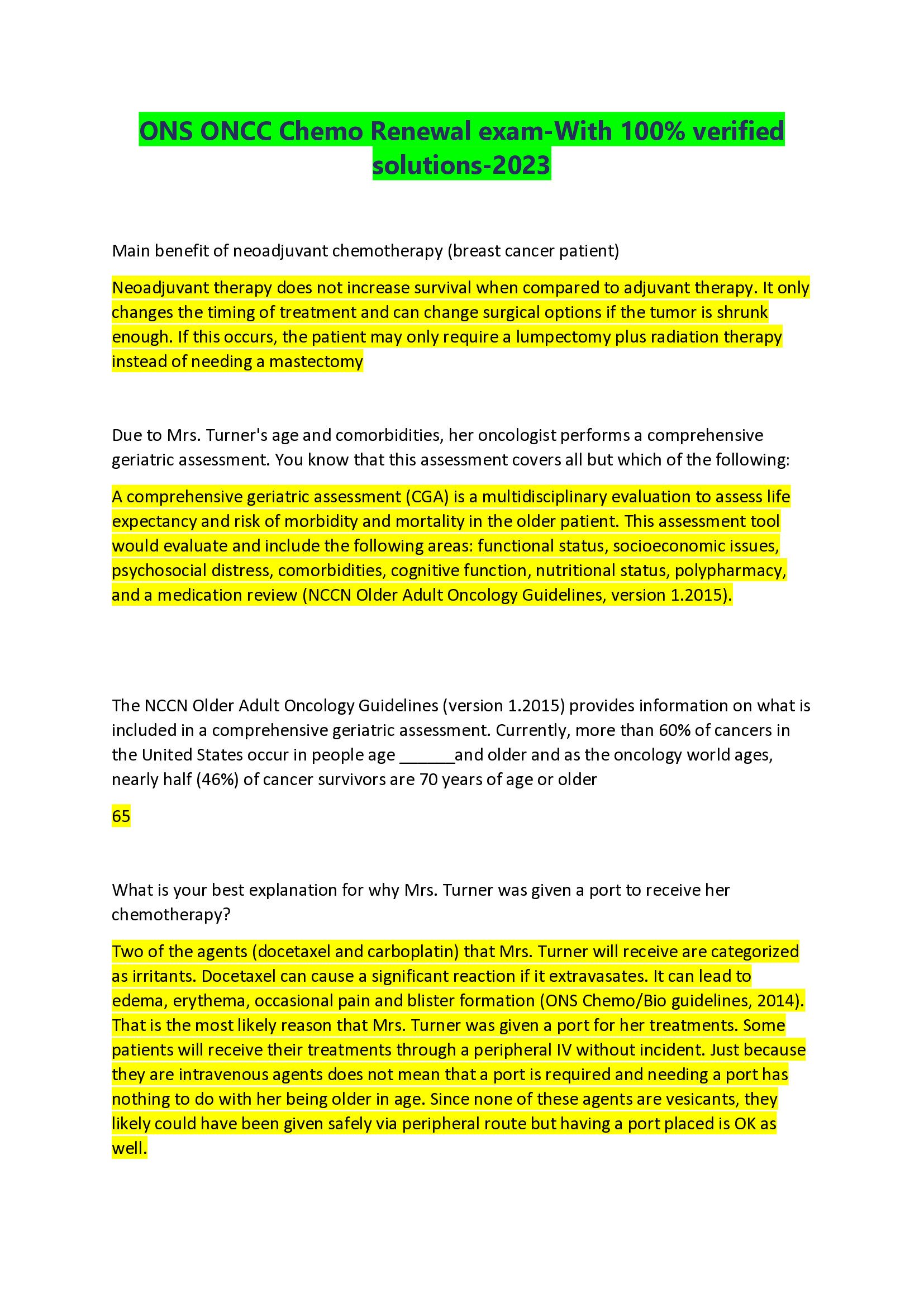 ONS ONCC Chemo Renewal exam