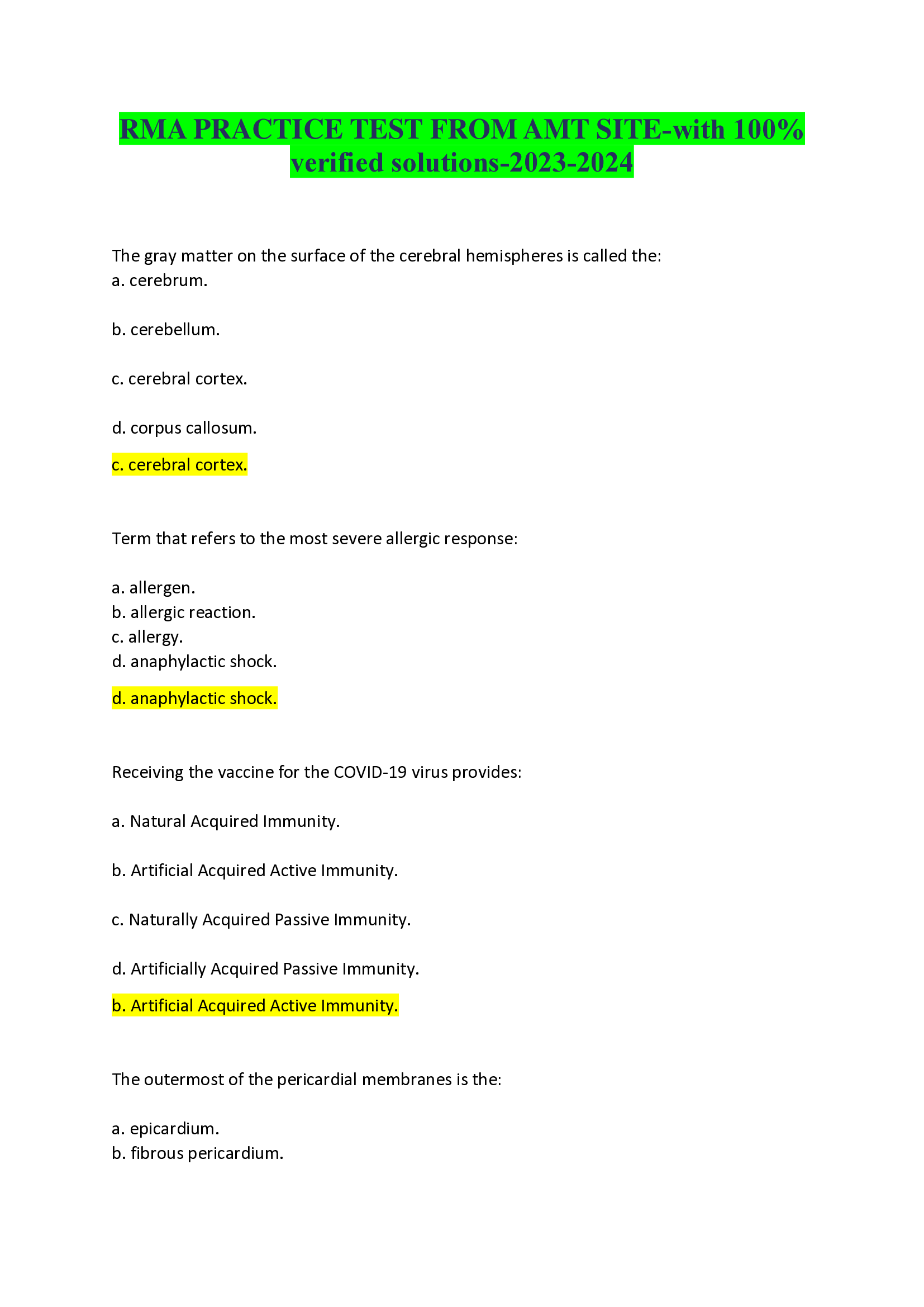 RMA PRACTICE TEST FROM AMT SITE