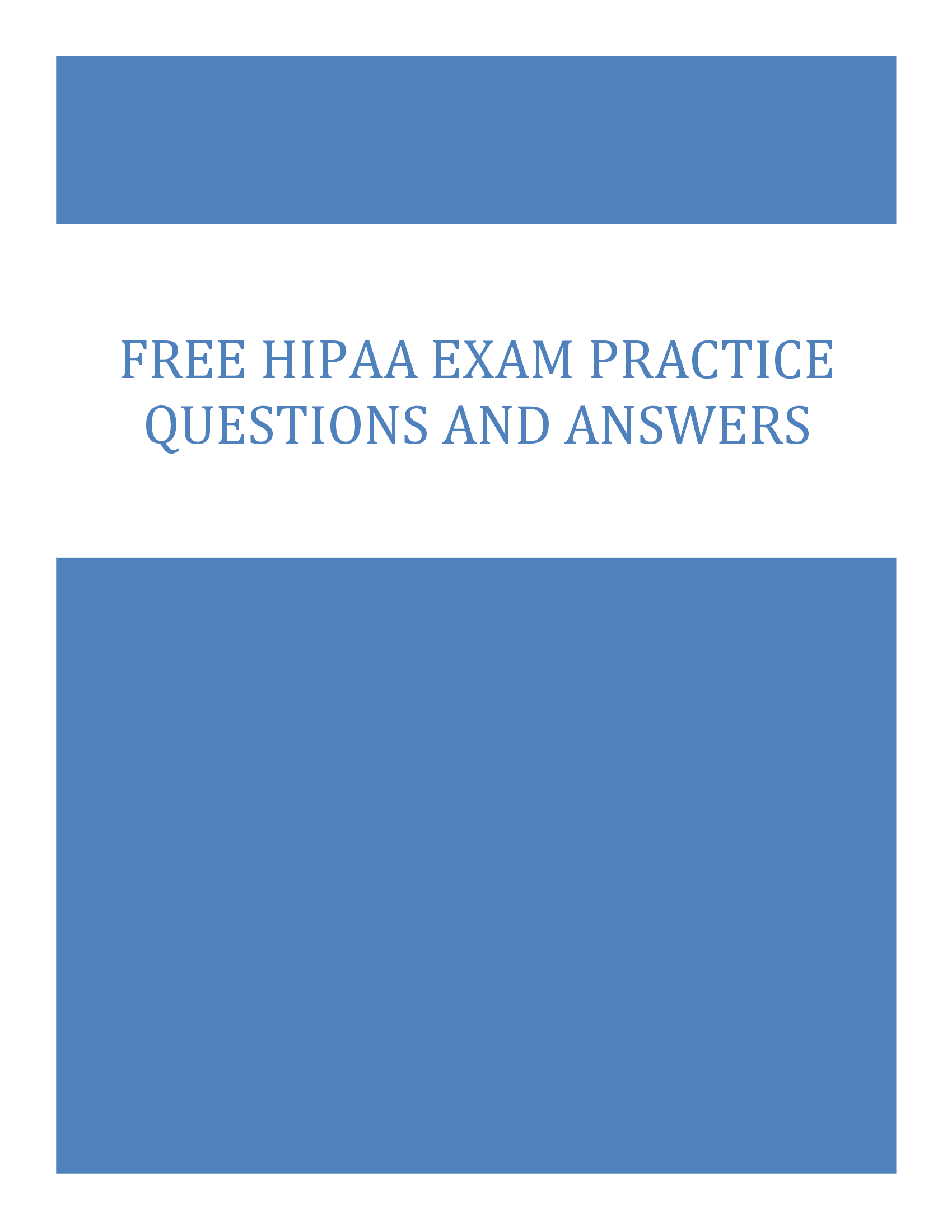 FREE HIPAA Practice Questions and Answers for 2024 Exam