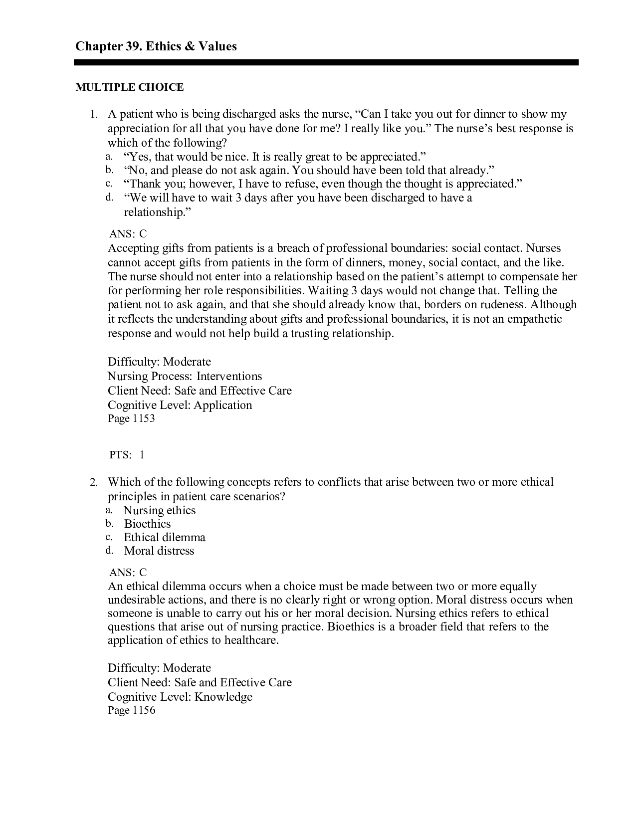 Chapter 39 Ethics & Values