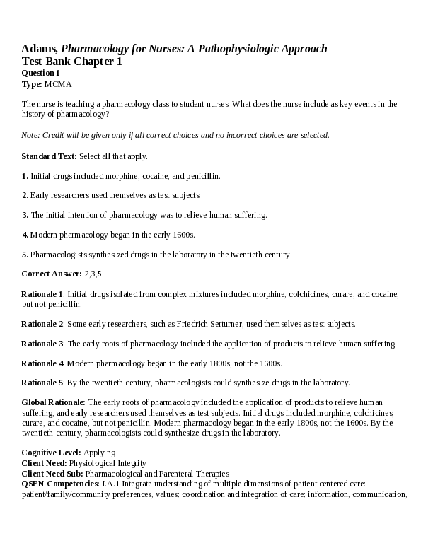 Chapter 1  Introduction to Pharmacology Drug Regulation and Approval