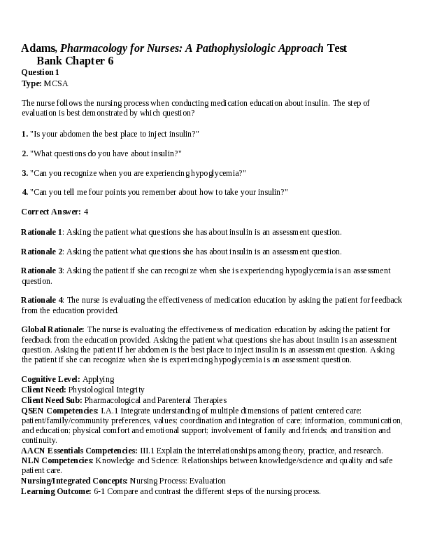 Chapter 6. The Nursing Process in Pharmacology