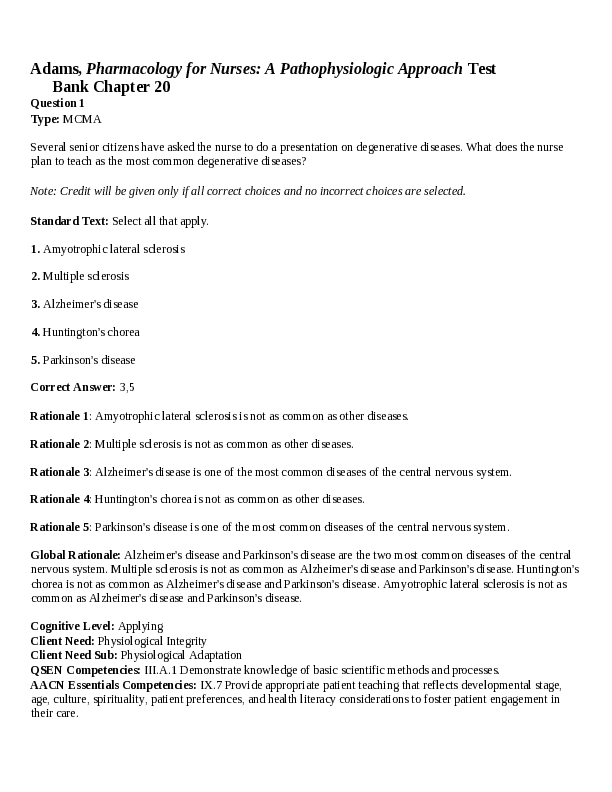 Chapter 20. Drugs for Degenerative Diseases of the Nervous System