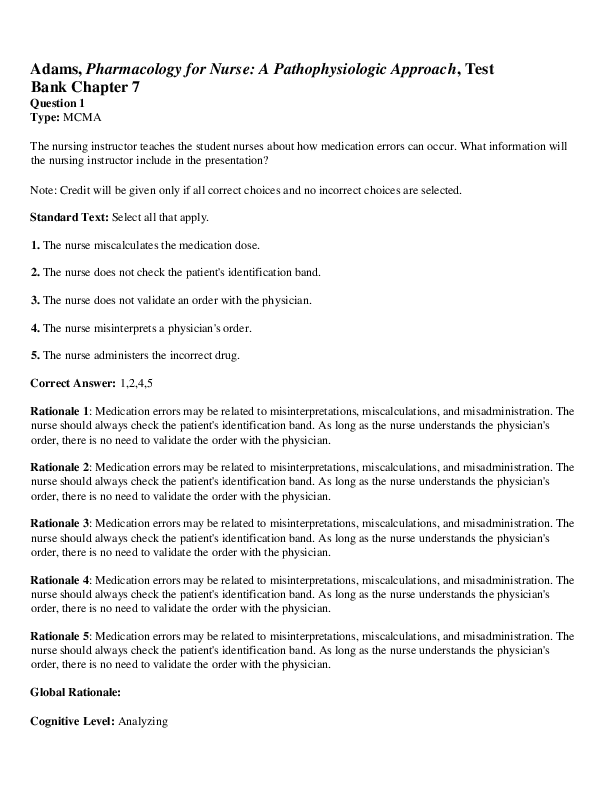 Chapter 7. Medication Errors and Risk Reduction