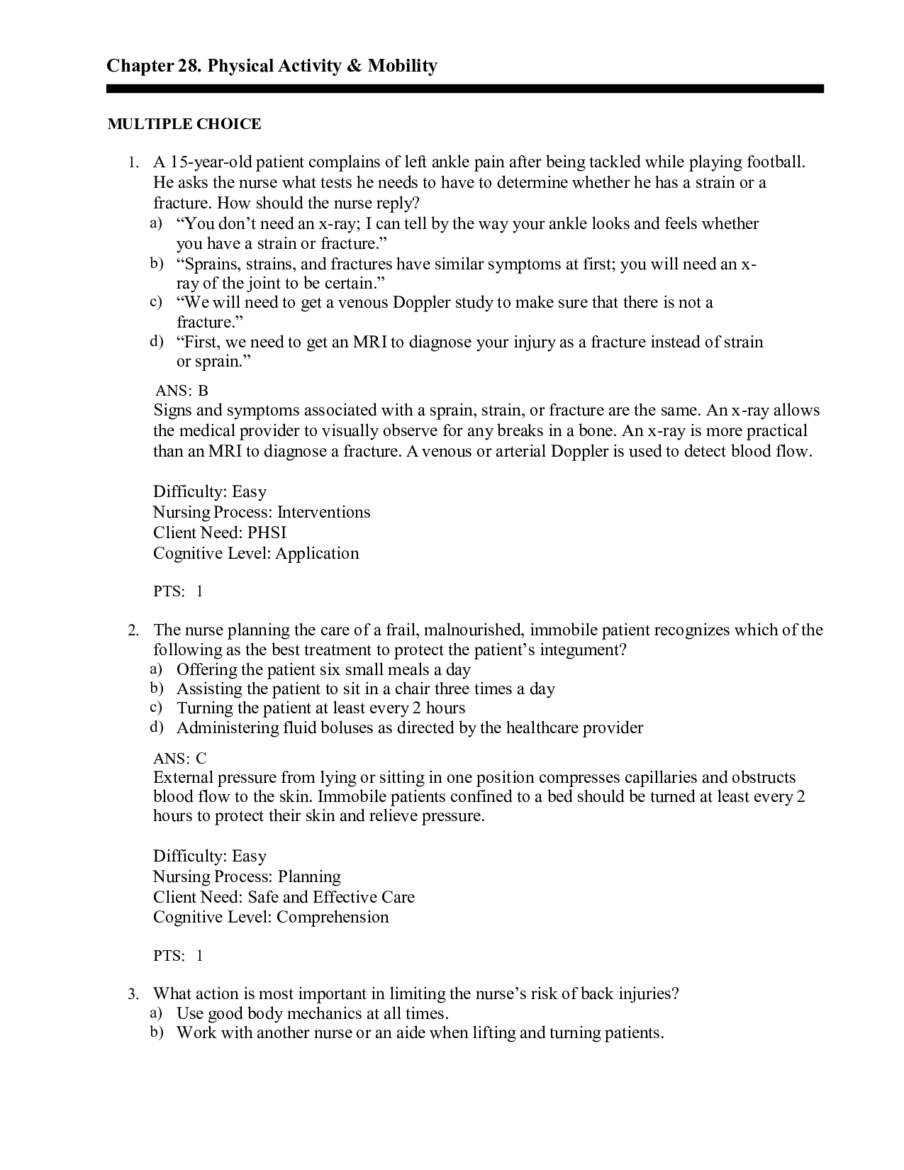 Chapter 28 Physical Activity & Immobility