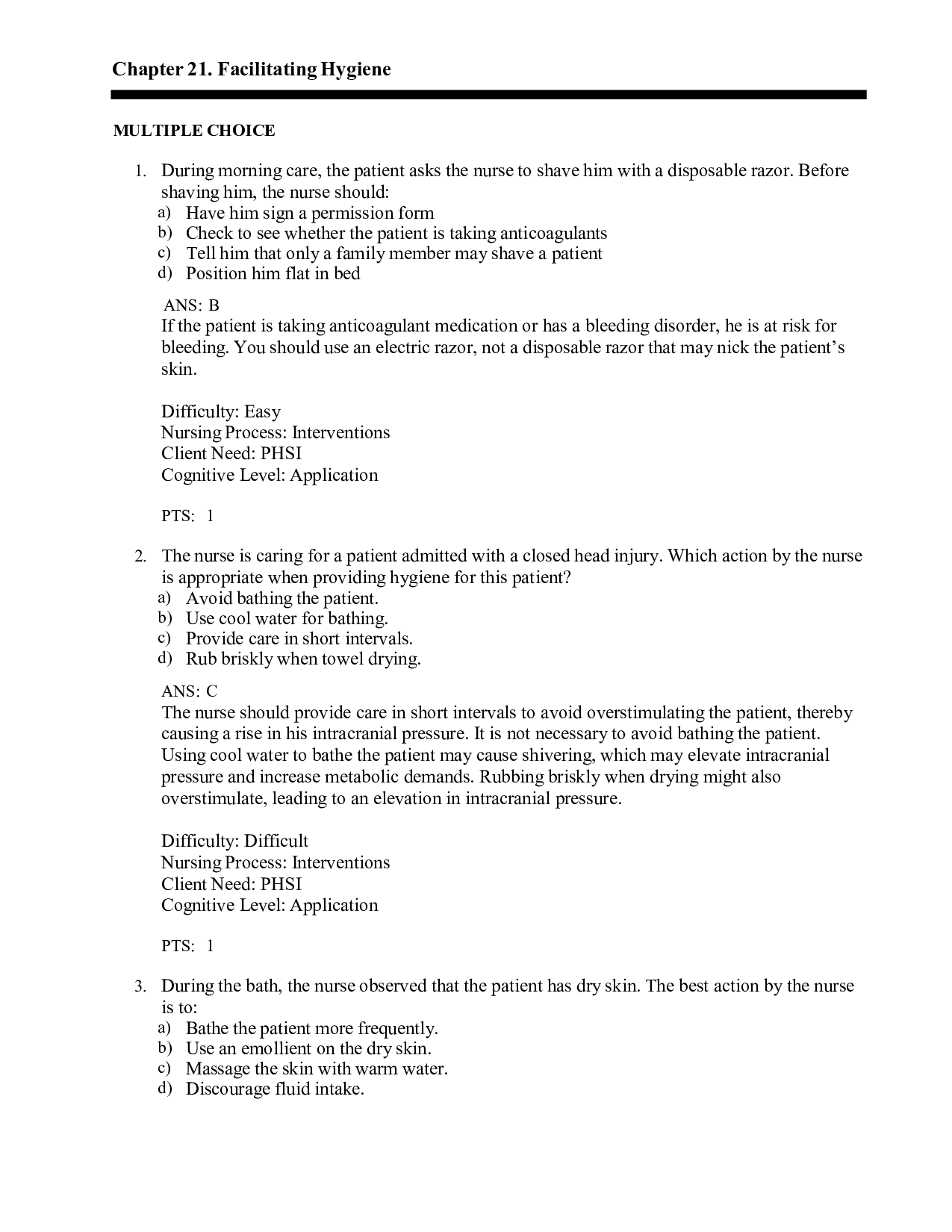 Chapter 21 Facilitating Hygiene