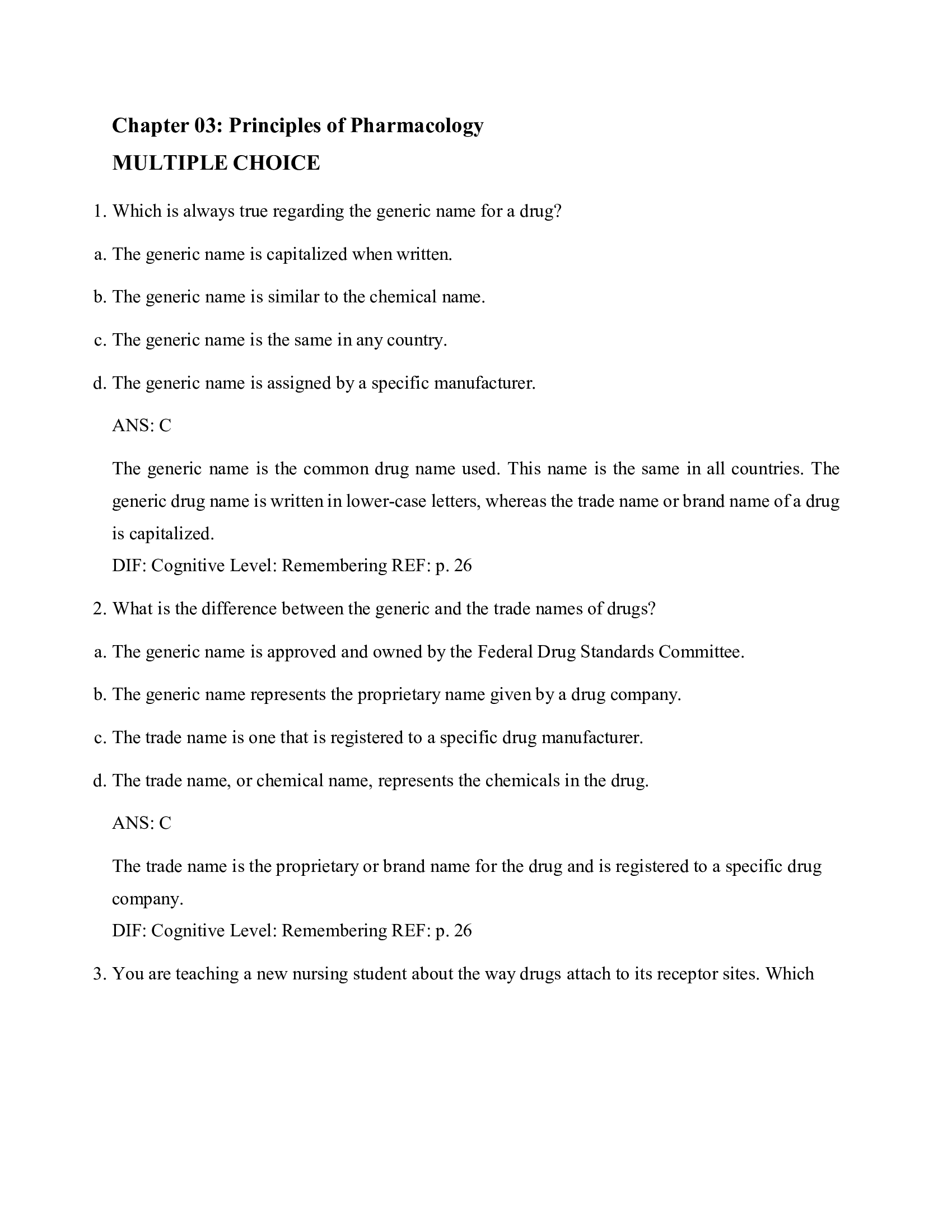 Chapter 3 Principles of Pharmacology