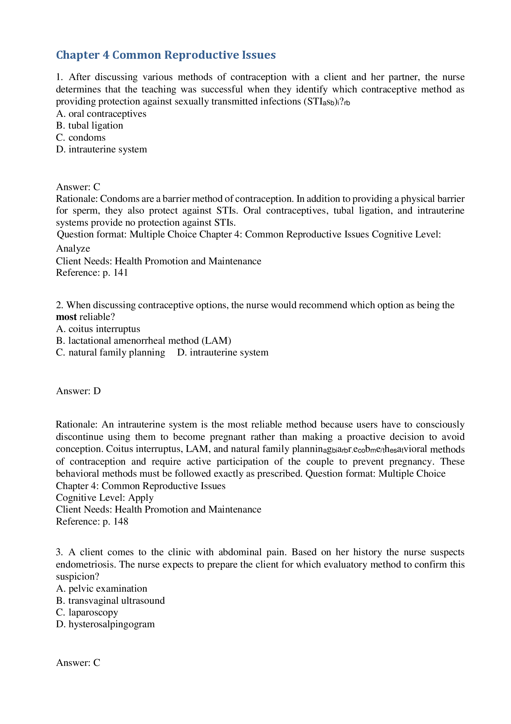 Chapter 4 Common Reproductive Issues
