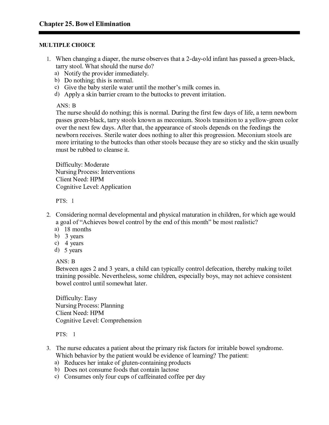 Chapter 25 Bowel Elimination
