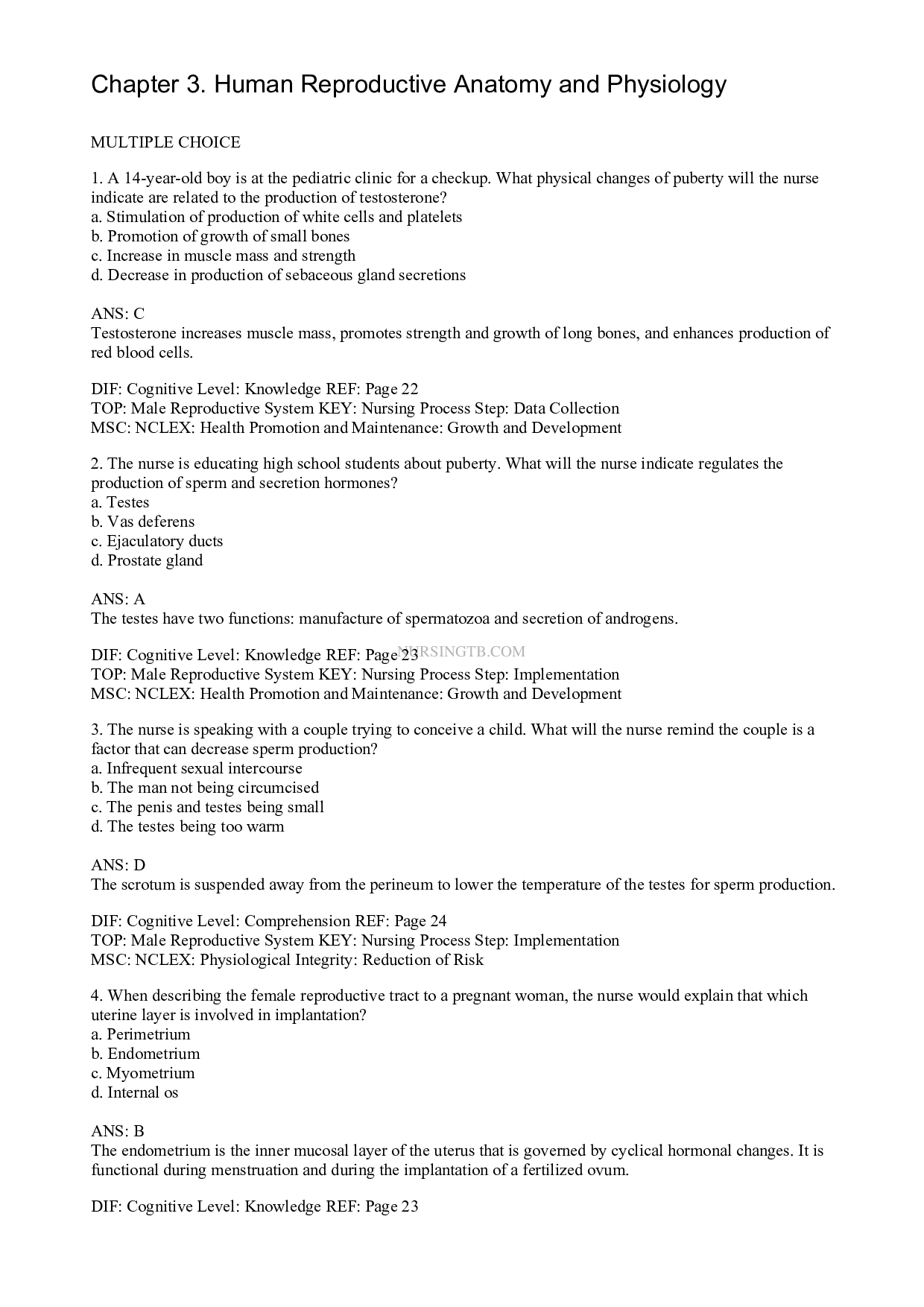 Chapter 3. Human Reproductive Anatomy and Physiology - Leifer Maternity and Pediatric Nursing