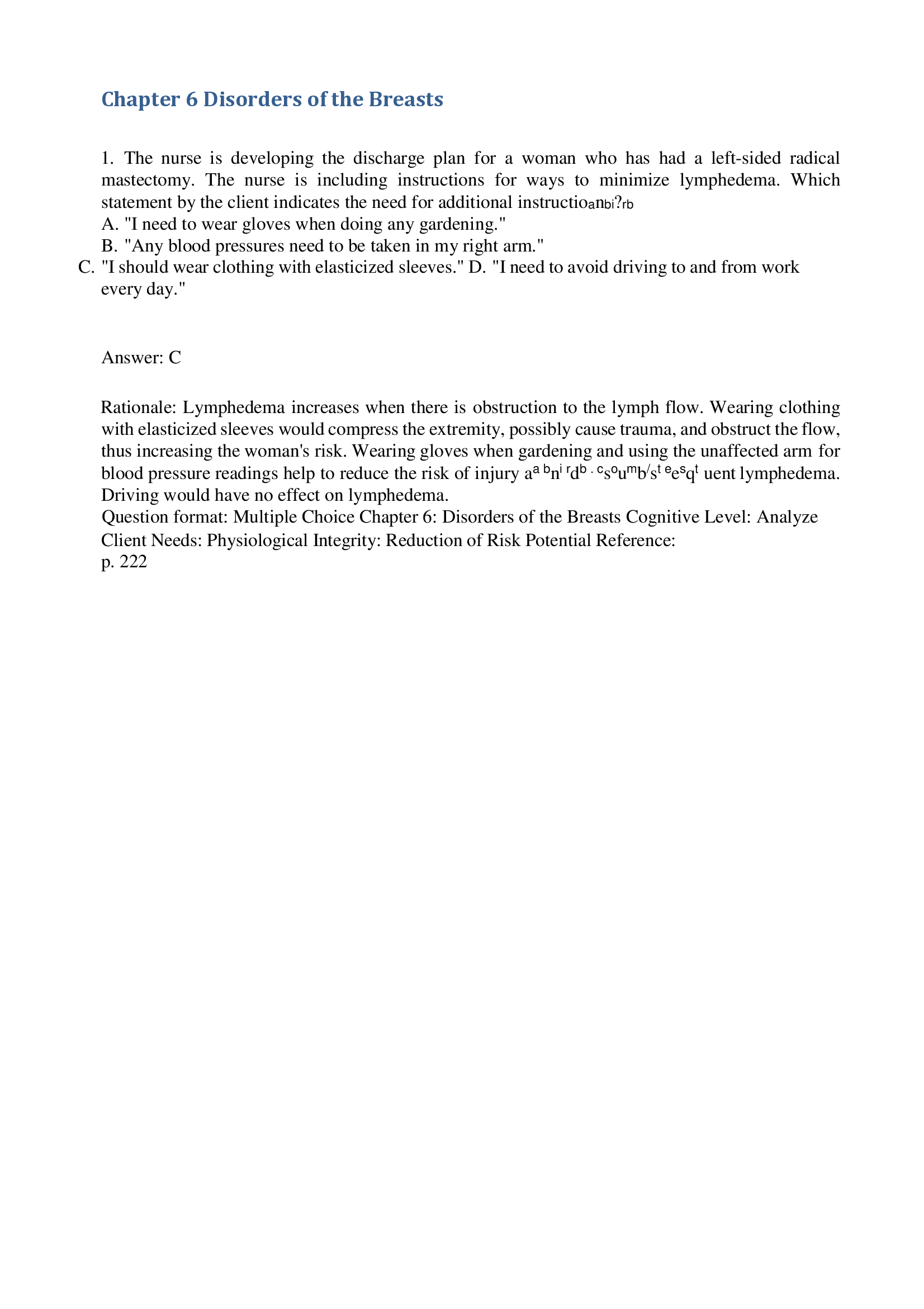 Chapter 6 Disorders of the Breasts