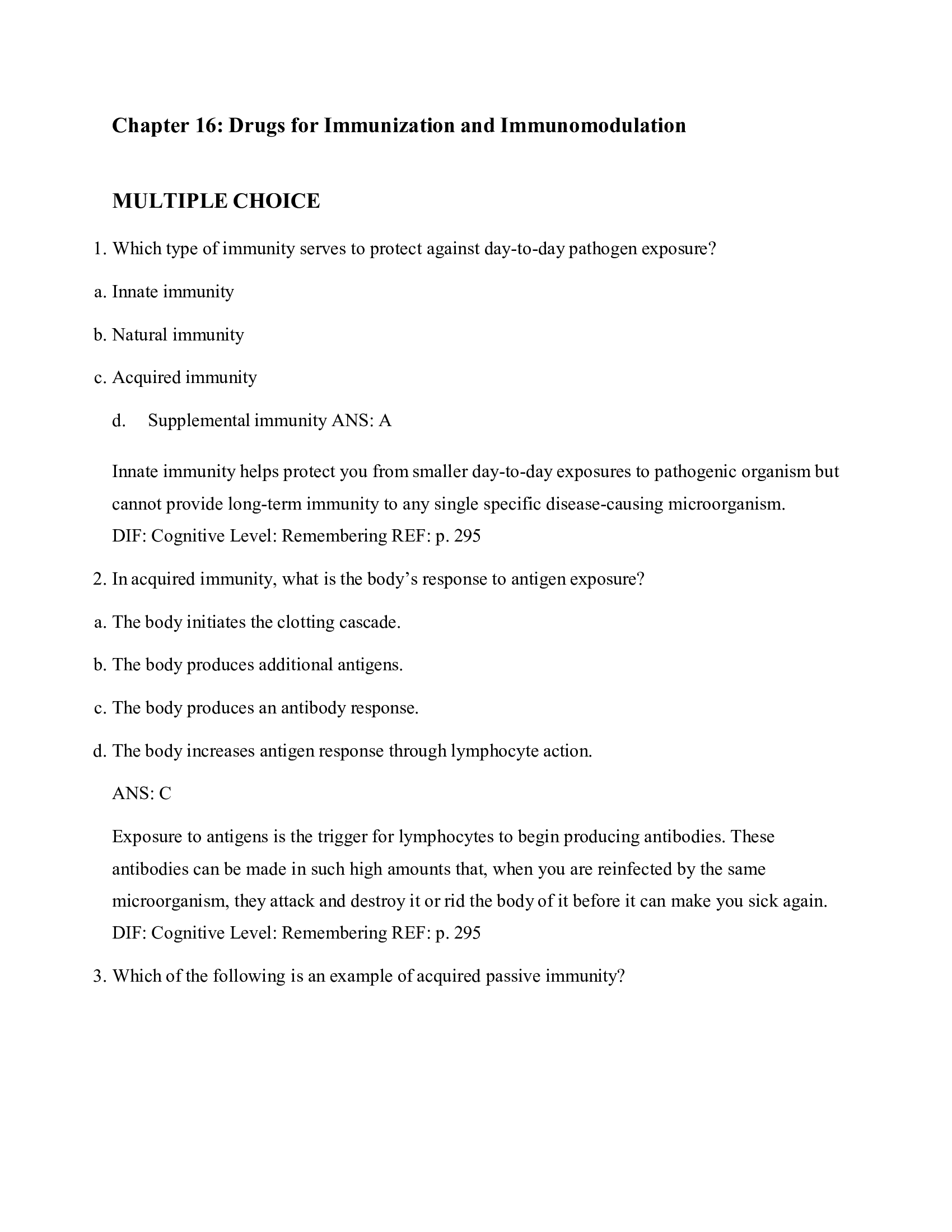 Chapter 16 Drugs for Immunization and Immunomodulation
