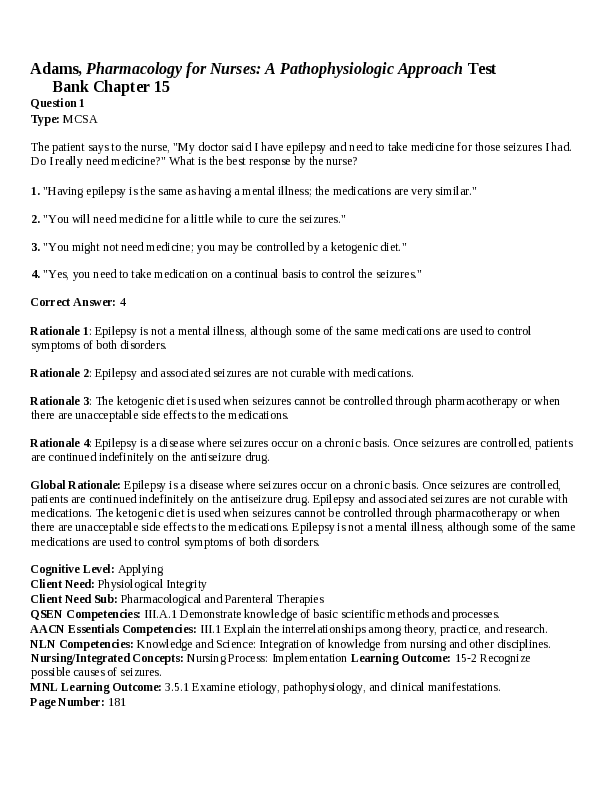 Chapter 15. Drugs for Seizures