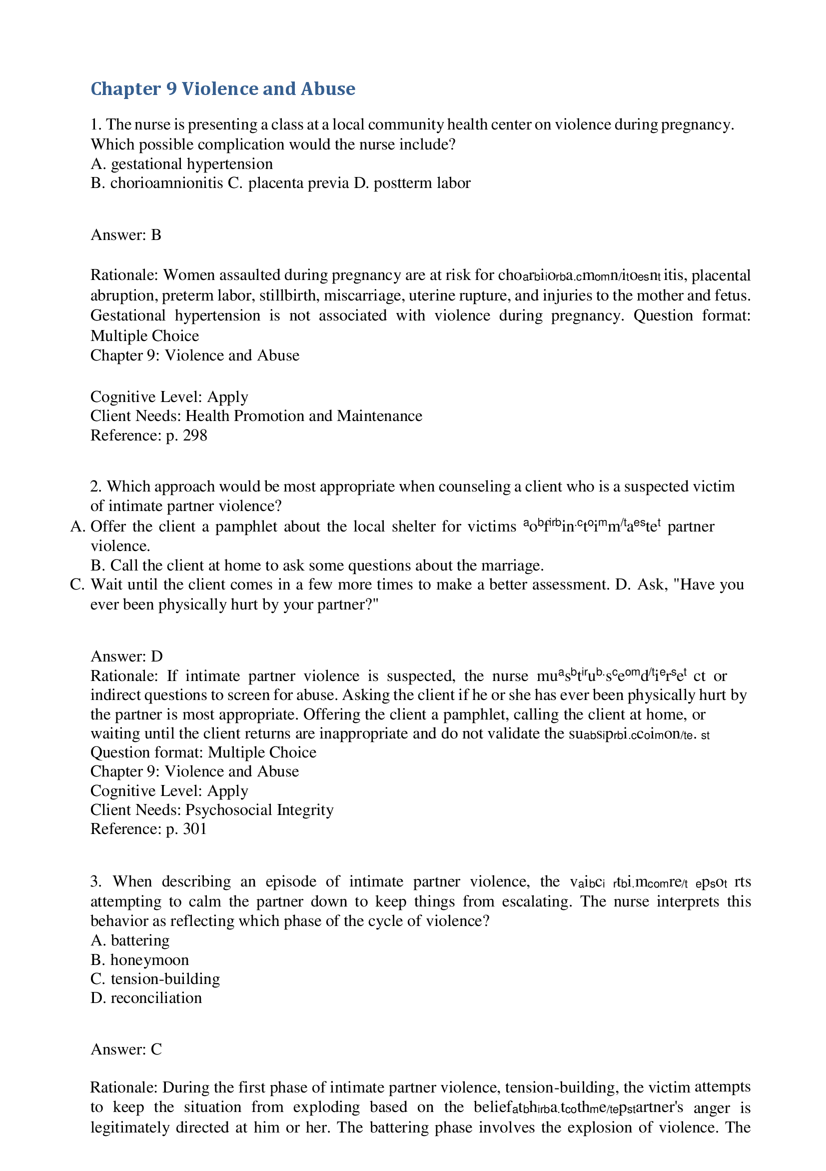 Chapter 9 Violence and Abuse