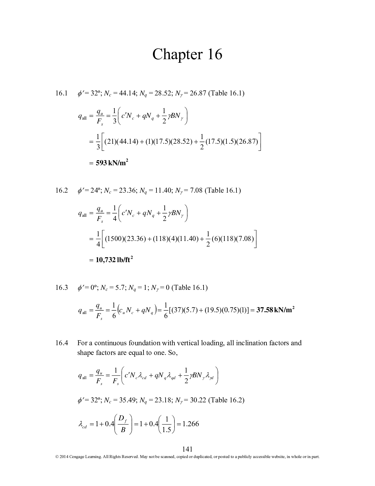 Chapter 16 Slope Stability Solutions for Principles of Geotechnical Engineering