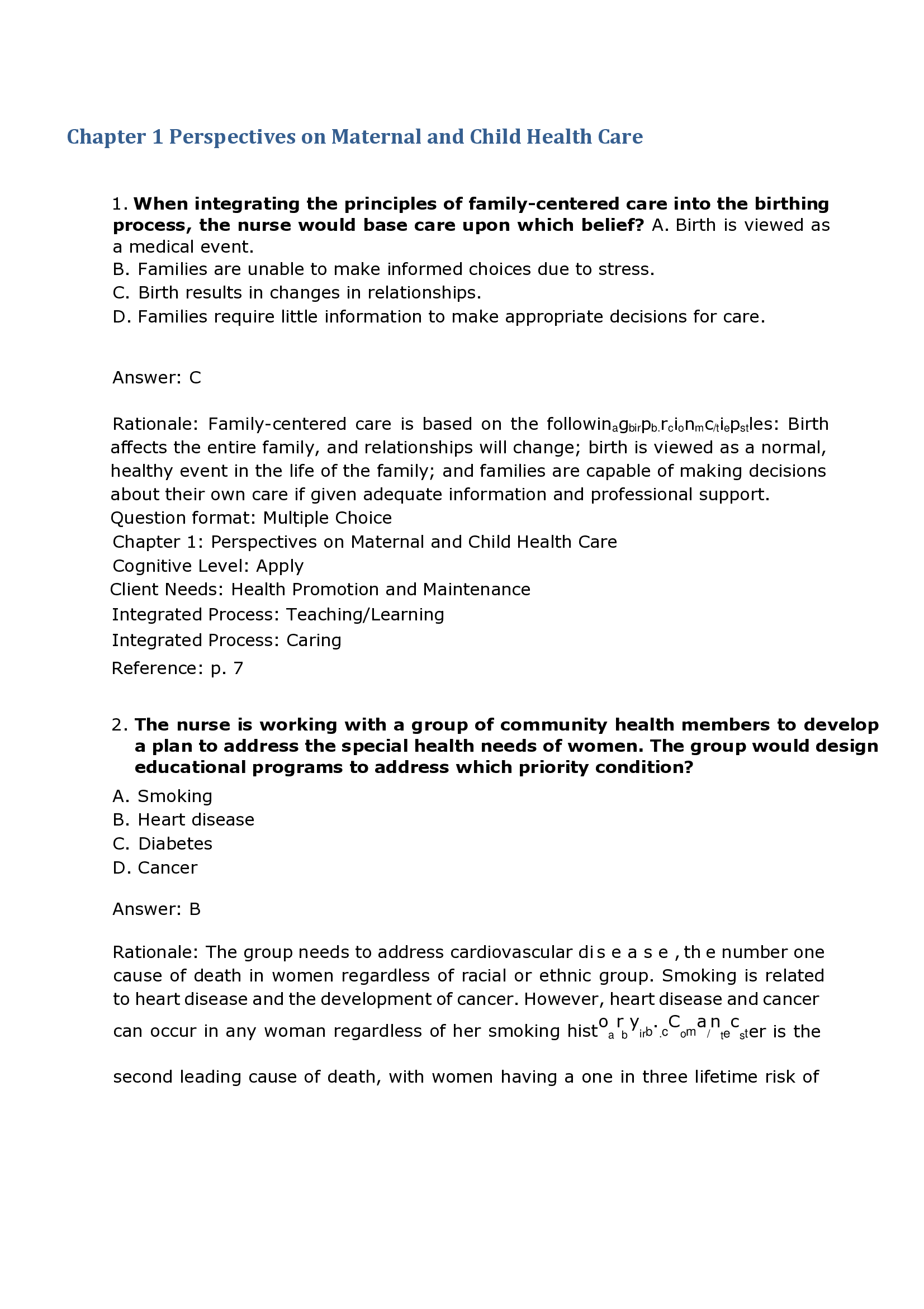 Chapter 1 Perspectives on Maternal and Child Health Care
