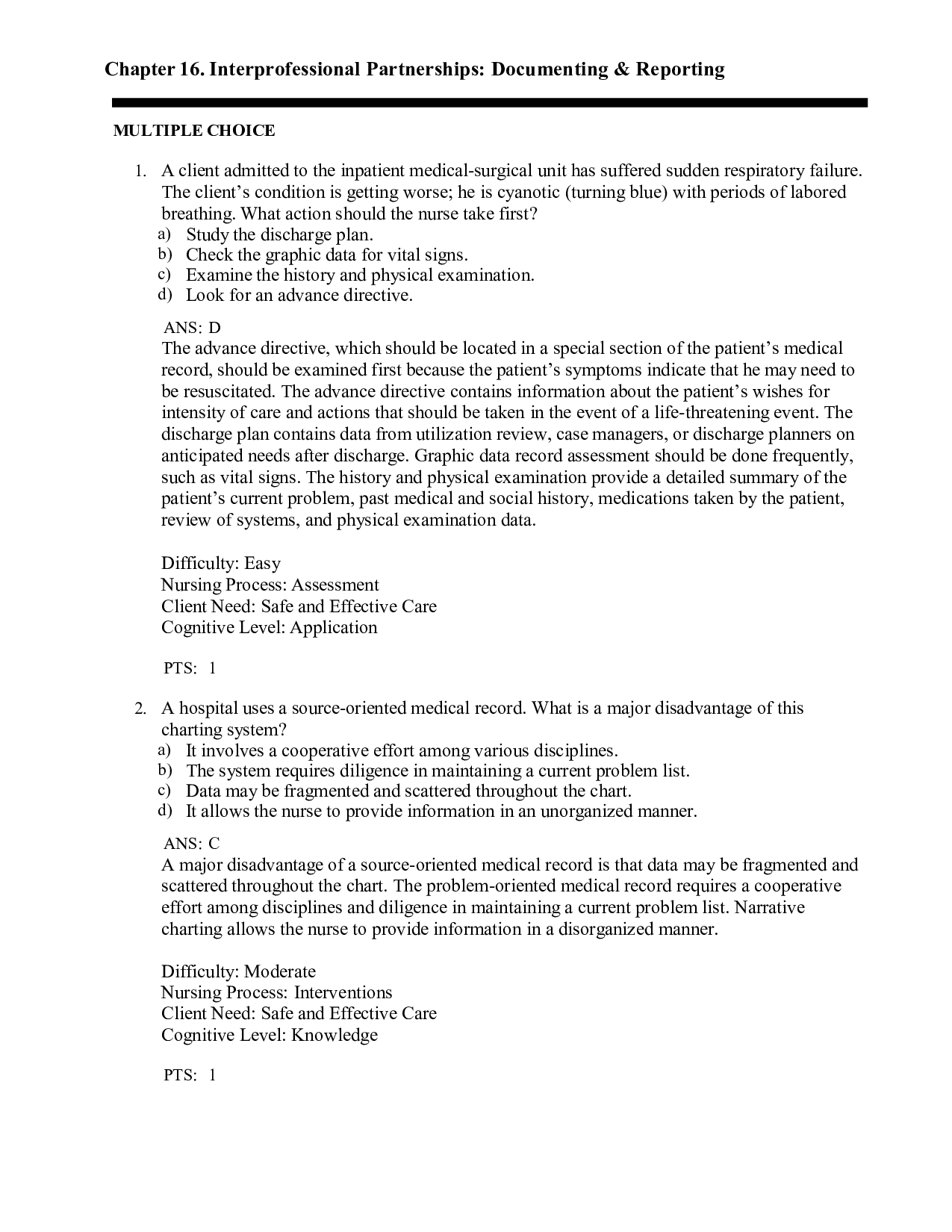 Chapter 16 Interprofessional Partnerships Documenting & Reporting