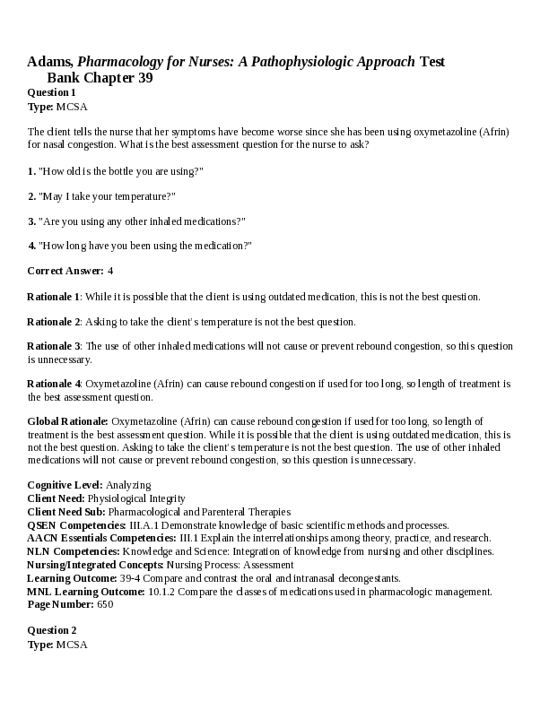 Chapter 39. Drugs for Asthma and Other Pulmonary Disorders
