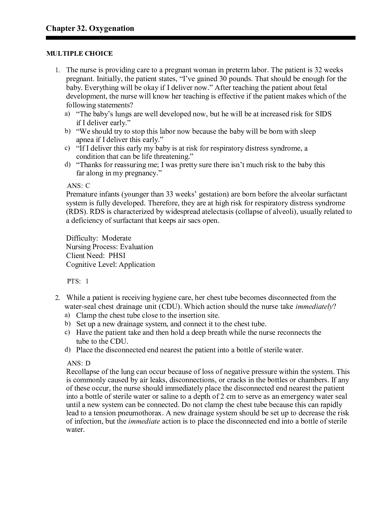 Chapter 32 Oxygenation