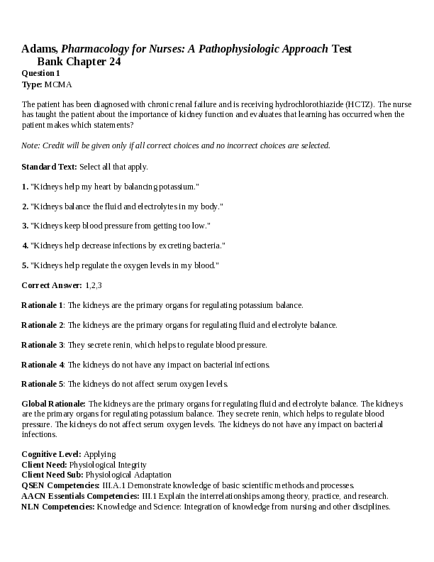 Chapter 24. Drugs for Fluid Balance, Electrolyte, and Acid—Base Disorders