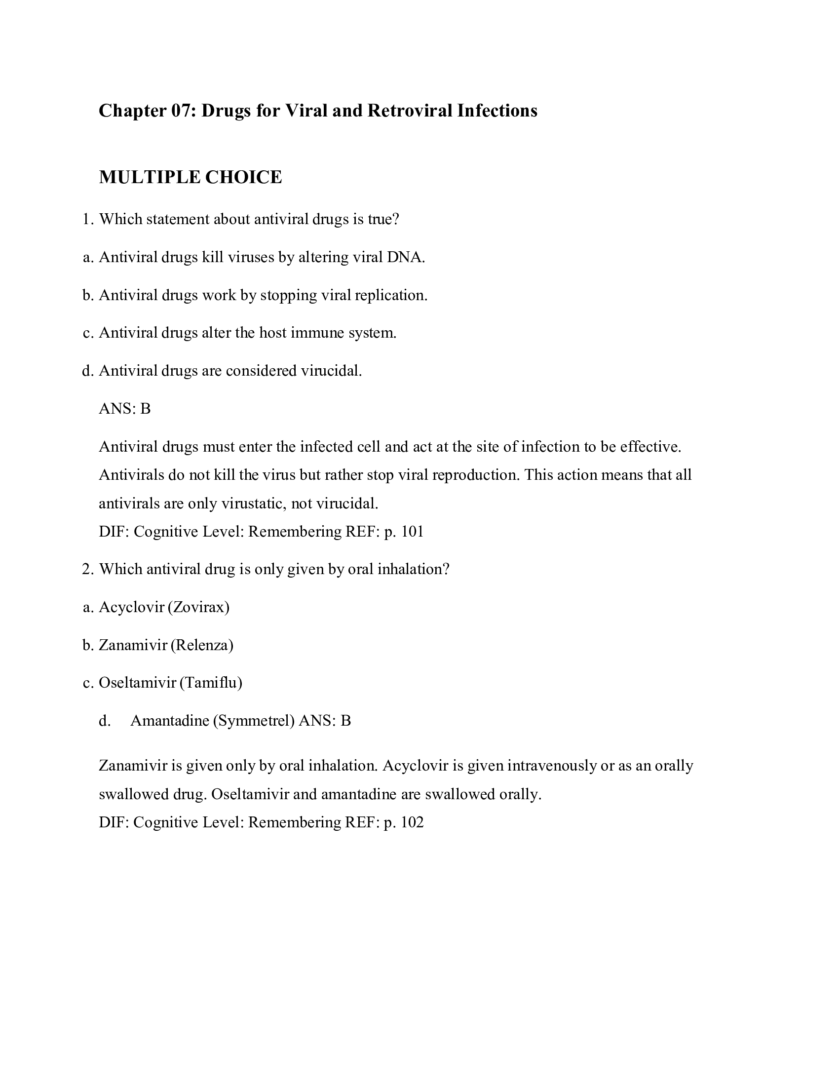 Chapter 7 Drugs for Viral and Retroviral Infections