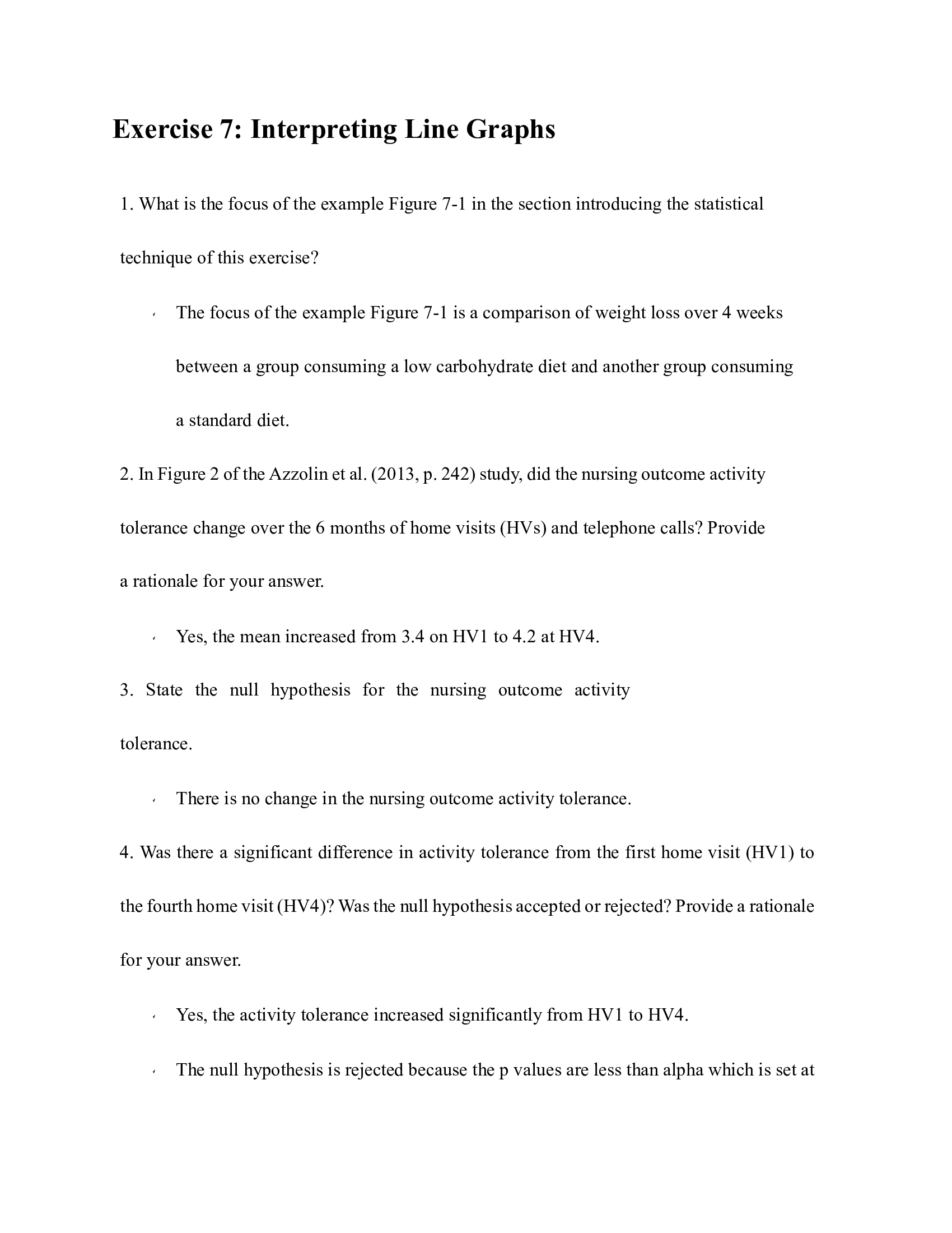 Exercise 7 Interpreting Line Graphs