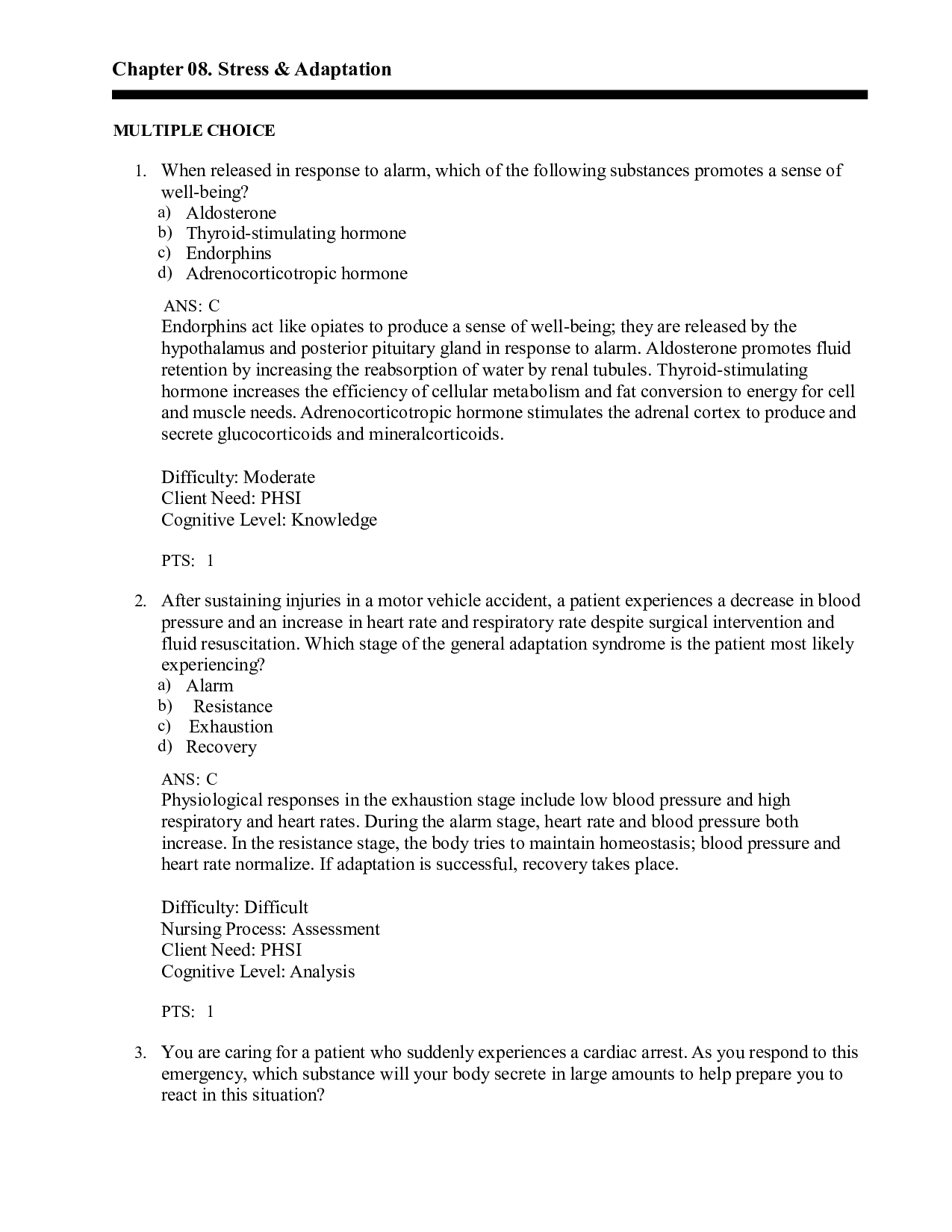 Chapter 8 Stress & Adaptation