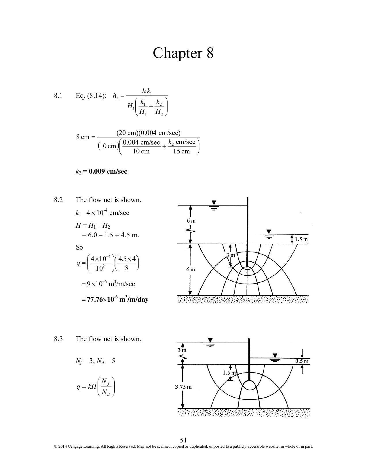 Chapter 8 Seepage Solutionsfor Principles of Geotechnical Engineering