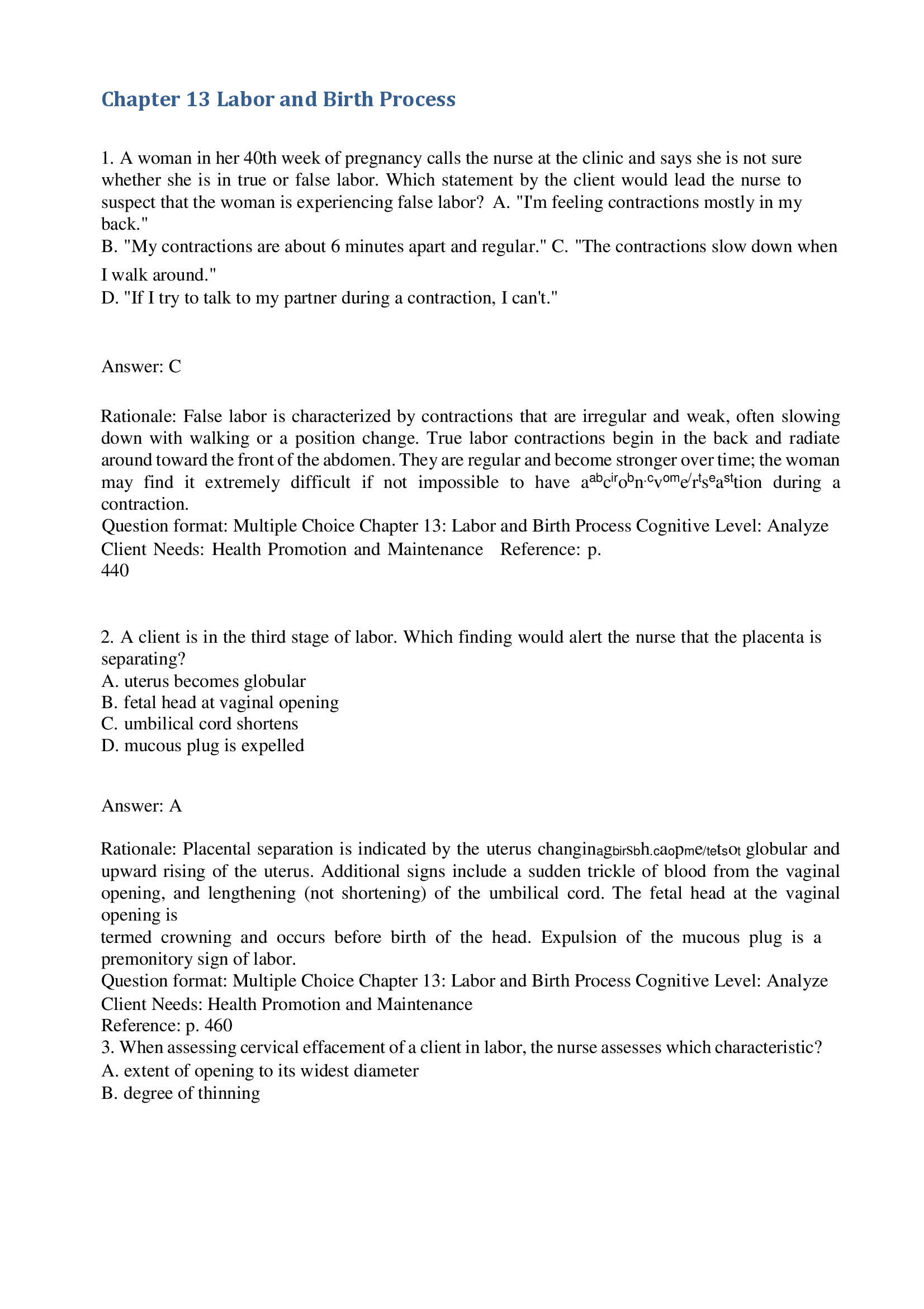 Chapter 13 Labor and Birth Process