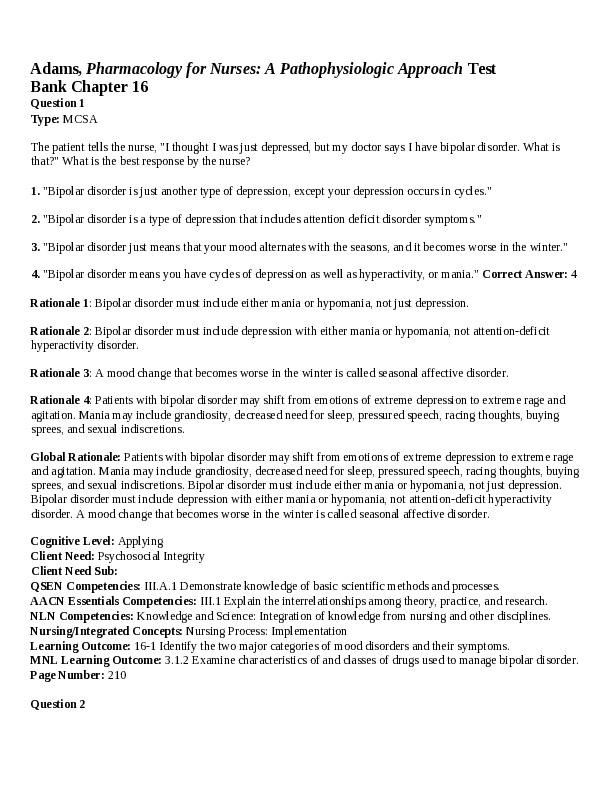 Chapter 16. Drugs for Emotional Mood and Behavioral Disorders